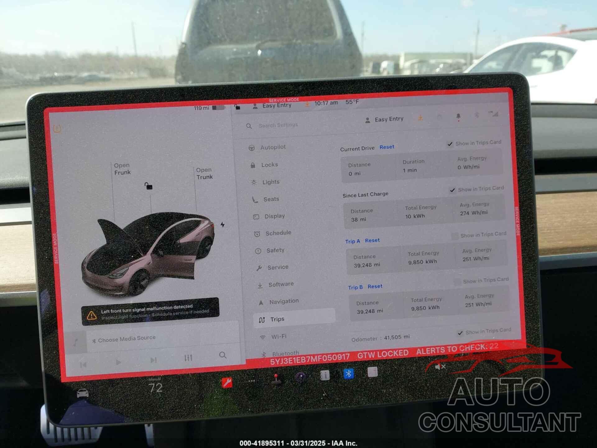 TESLA MODEL 3 2021 - 5YJ3E1EB7MF050917
