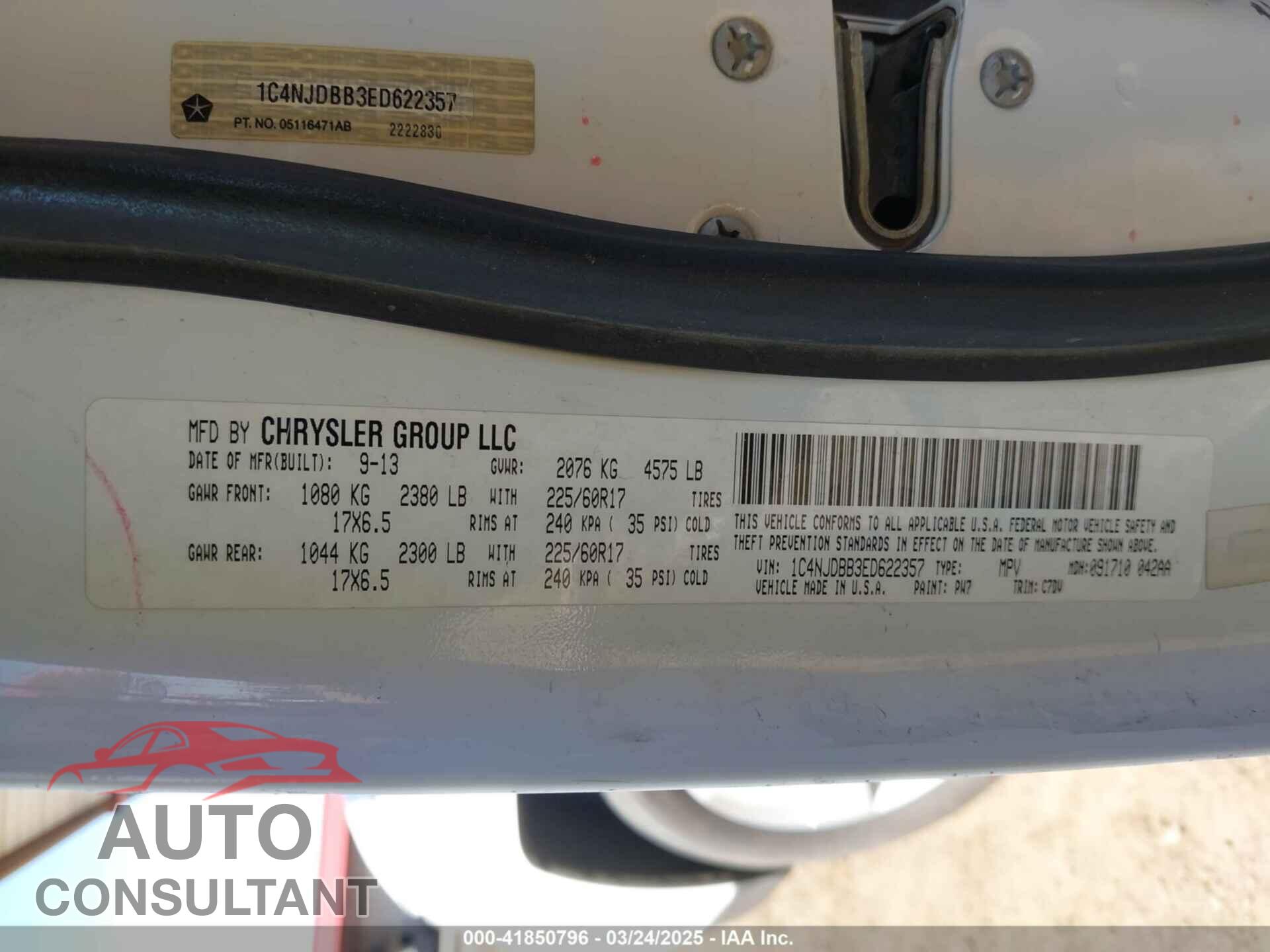 JEEP COMPASS 2014 - 1C4NJDBB3ED622357