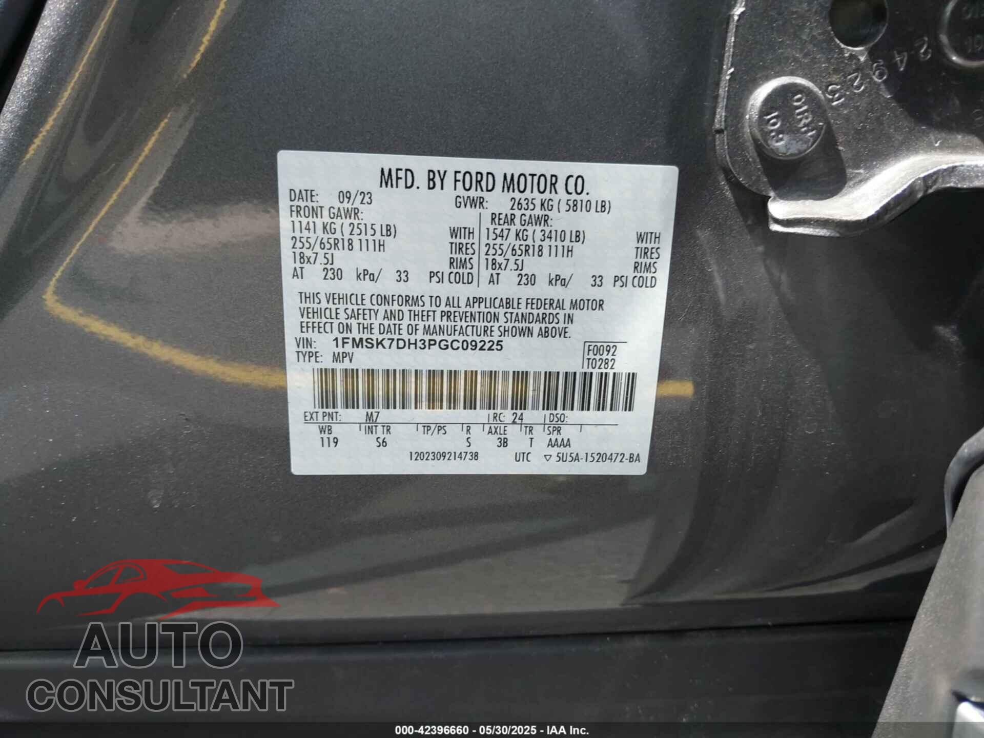FORD EXPLORER 2023 - 1FMSK7DH3PGC09225