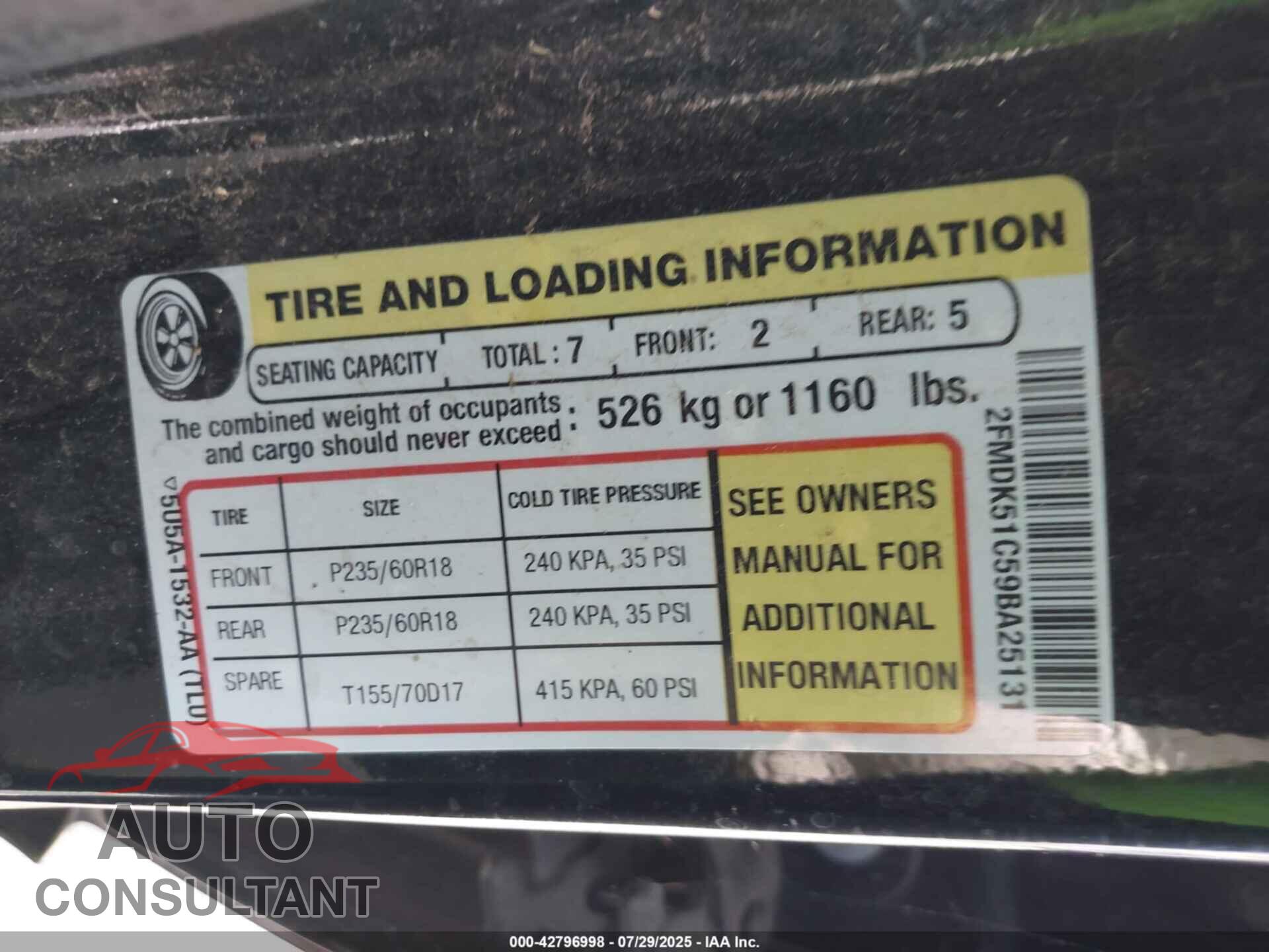 FORD FLEX 2009 - 2FMDK51C59BA25131