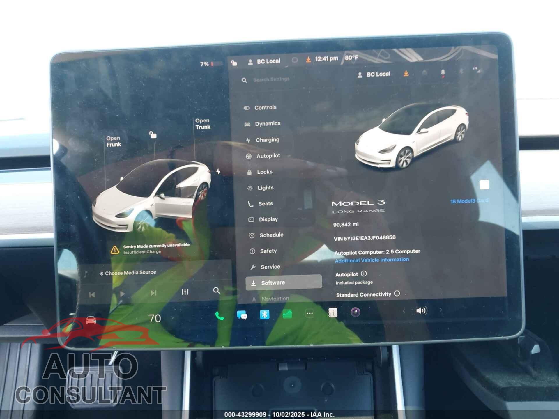 TESLA MODEL 3 2018 - 5YJ3E1EA3JF048858