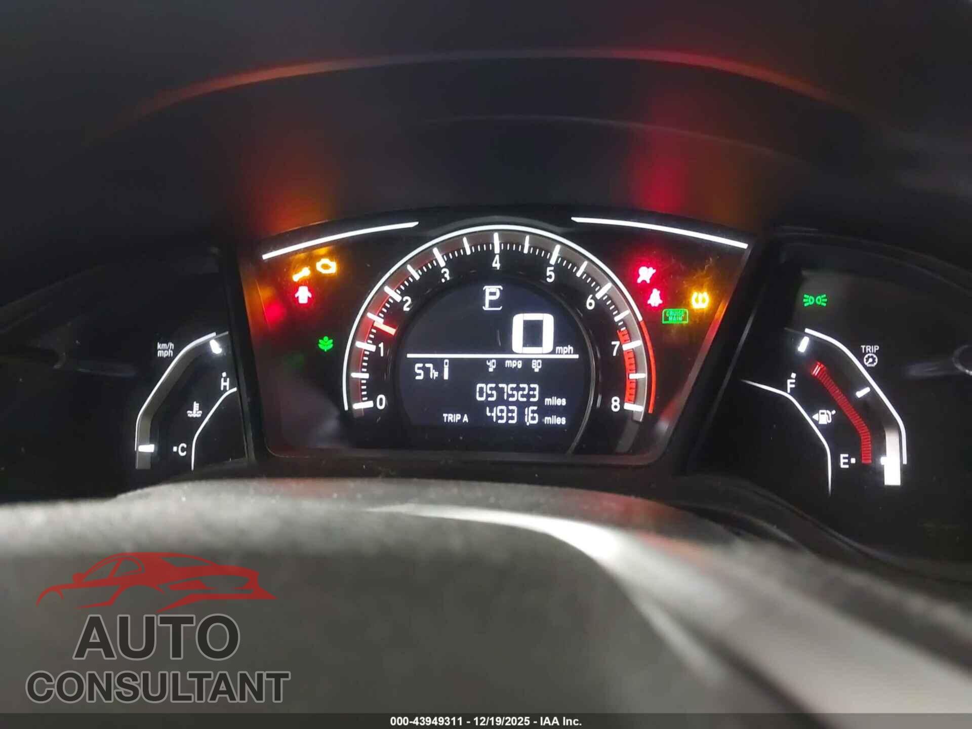 HONDA CIVIC 2018 - 19XFC2F54JE028151