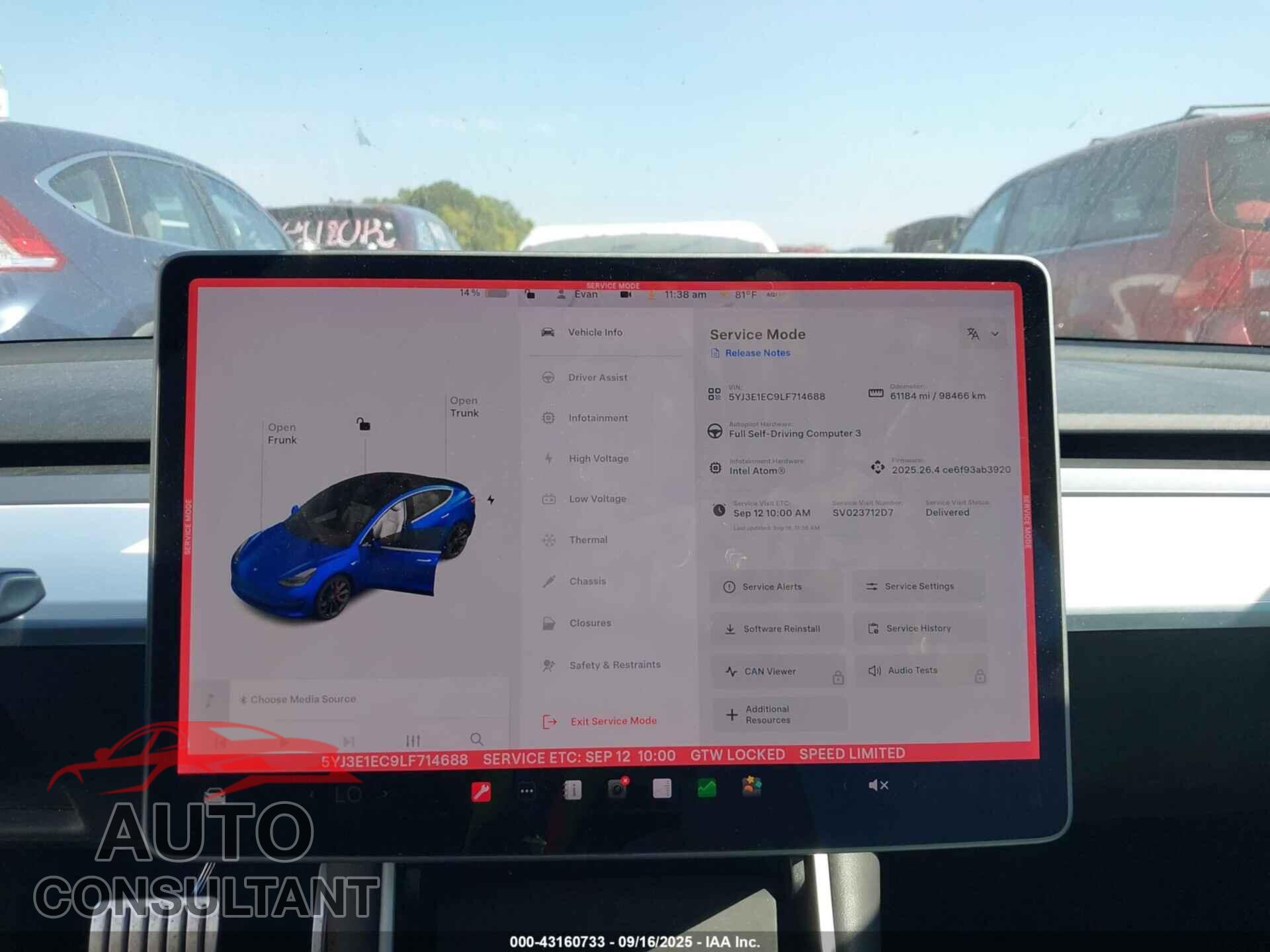 TESLA MODEL 3 2020 - 5YJ3E1EC9LF714688