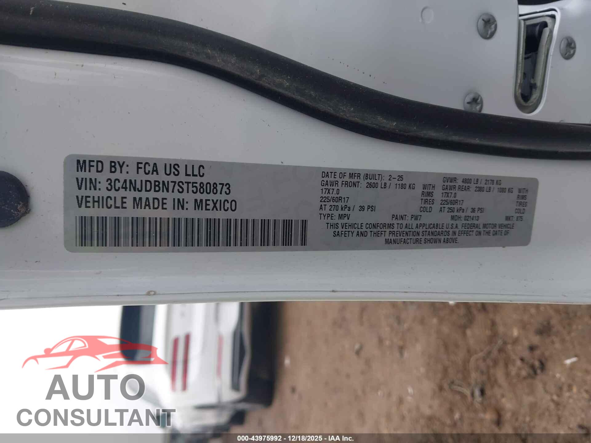 JEEP COMPASS 2025 - 3C4NJDBN7ST580873