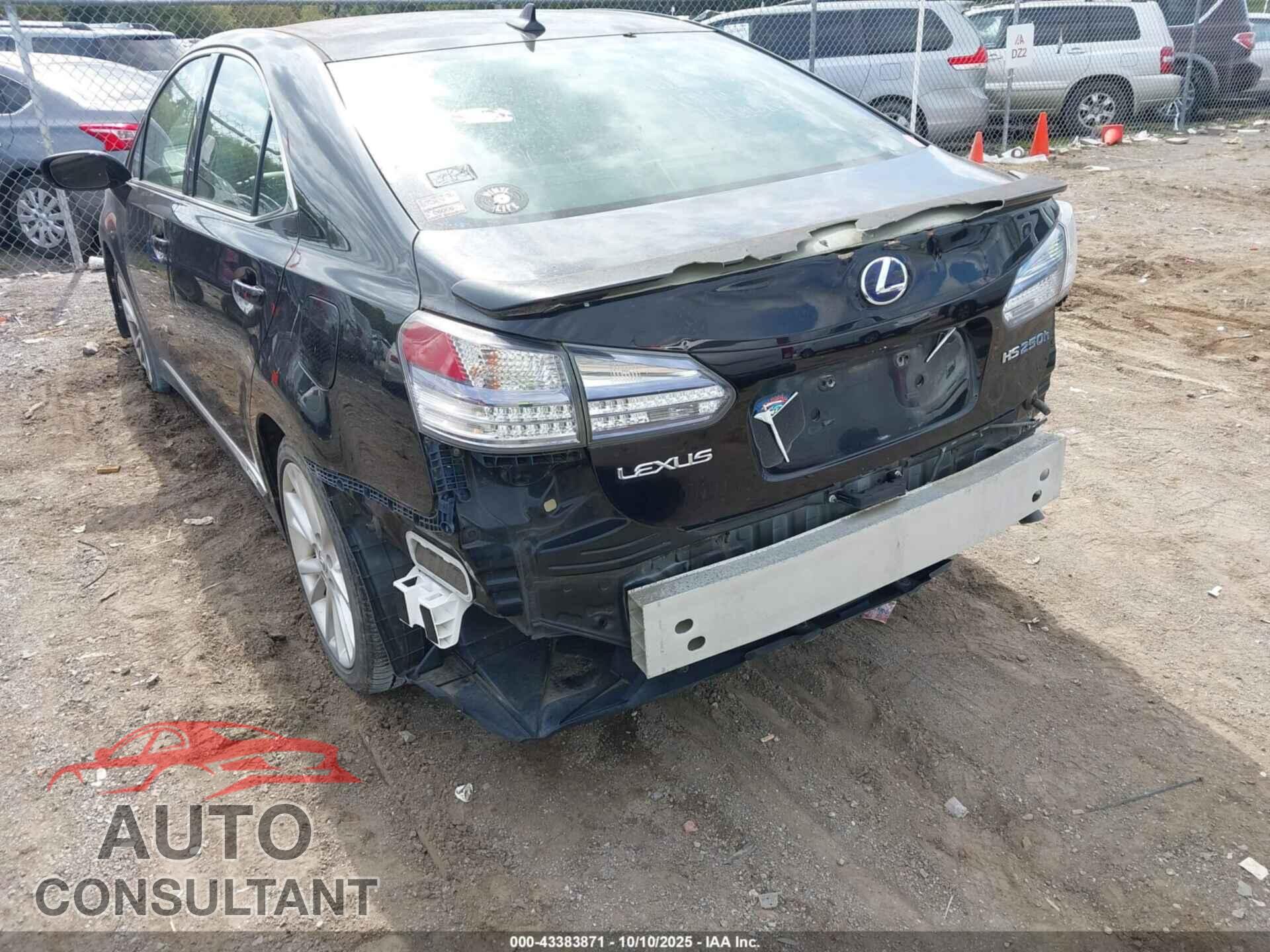 LEXUS HS 250H 2010 - JTHBB1BA4A2012901