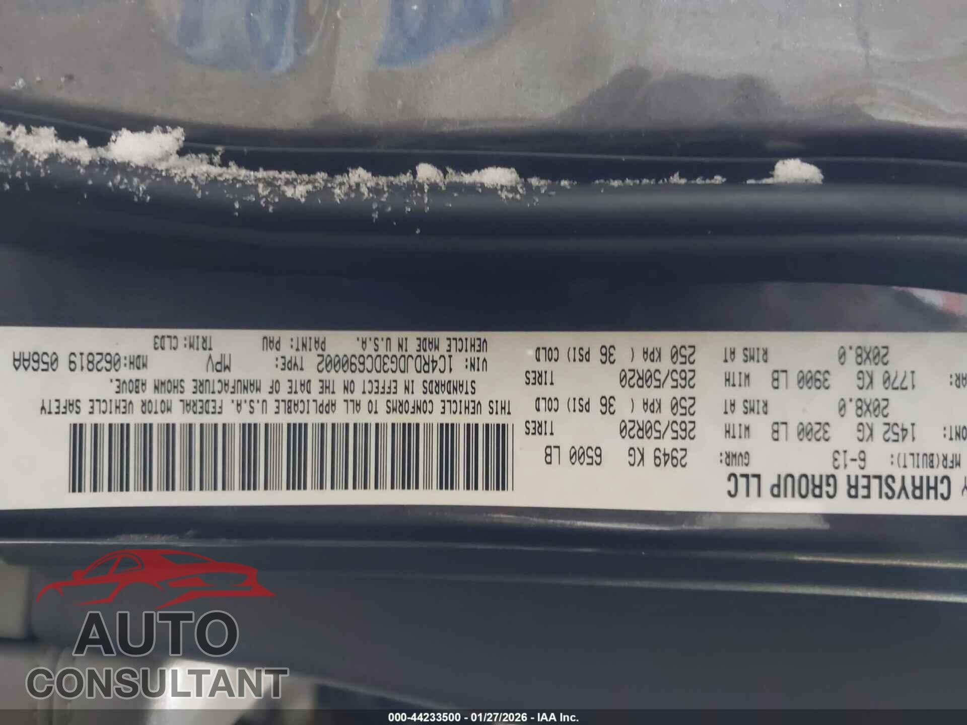 DODGE DURANGO 2013 - 1C4RDJDG3DC690002
