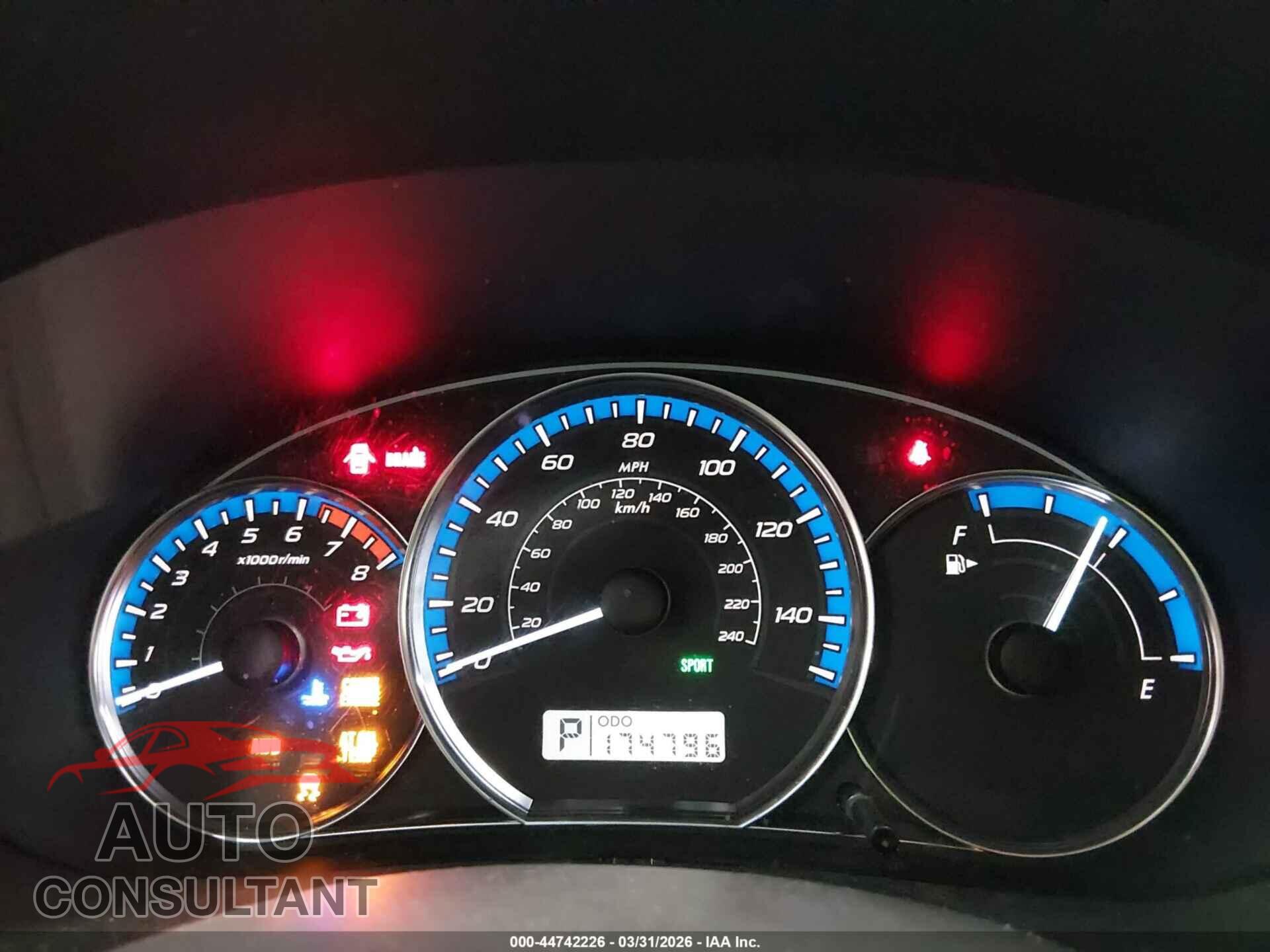 SUBARU FORESTER 2011 - JF2SHAEC8BH763349