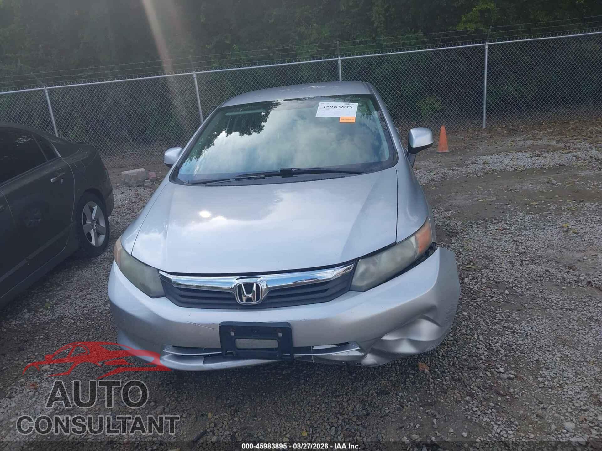 HONDA CIVIC 2012 - 19XFB2F54CE095130