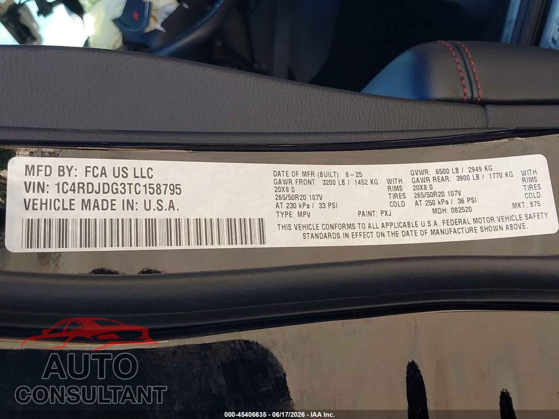 DODGE DURANGO 2026 - 1C4RDJDG3TC158795