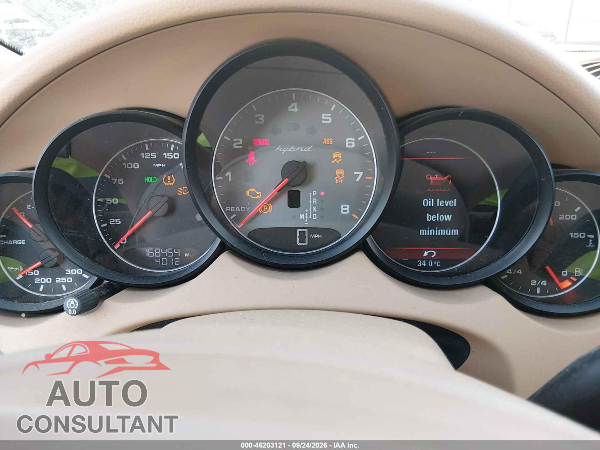 PORSCHE CAYENNE HYBRID 2011 - WP1AE2A29BLA92811