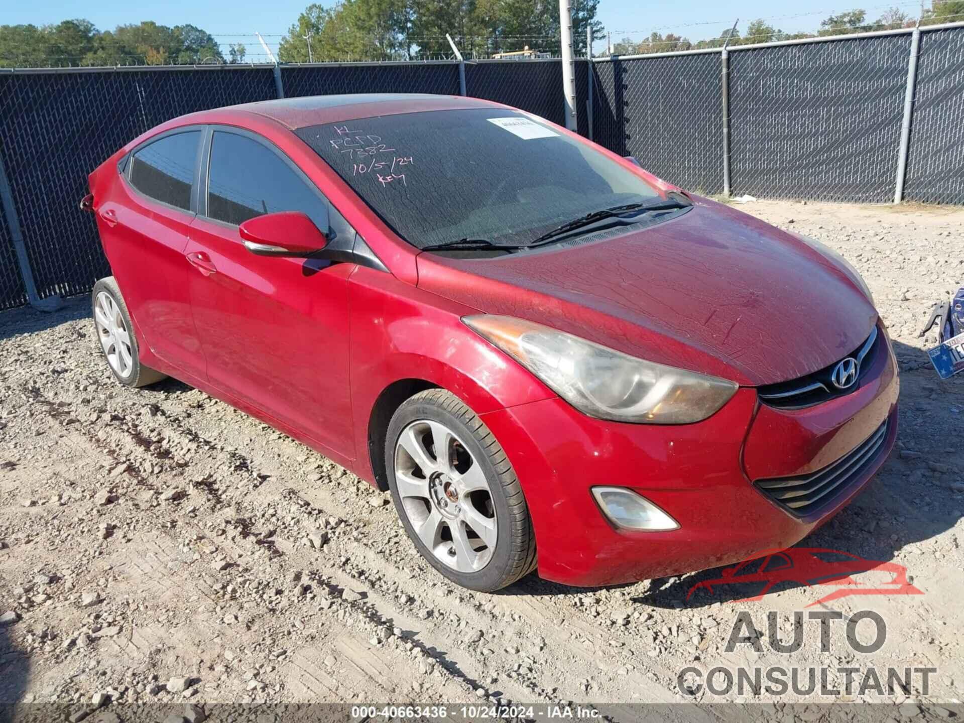 HYUNDAI ELANTRA 2012 - KMHDH4AE0CU224275