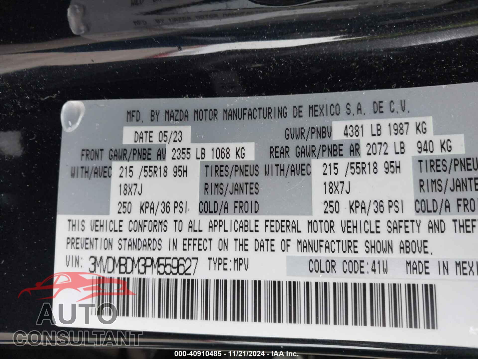 MAZDA CX-30 2023 - 3MVDMBDM3PM559627