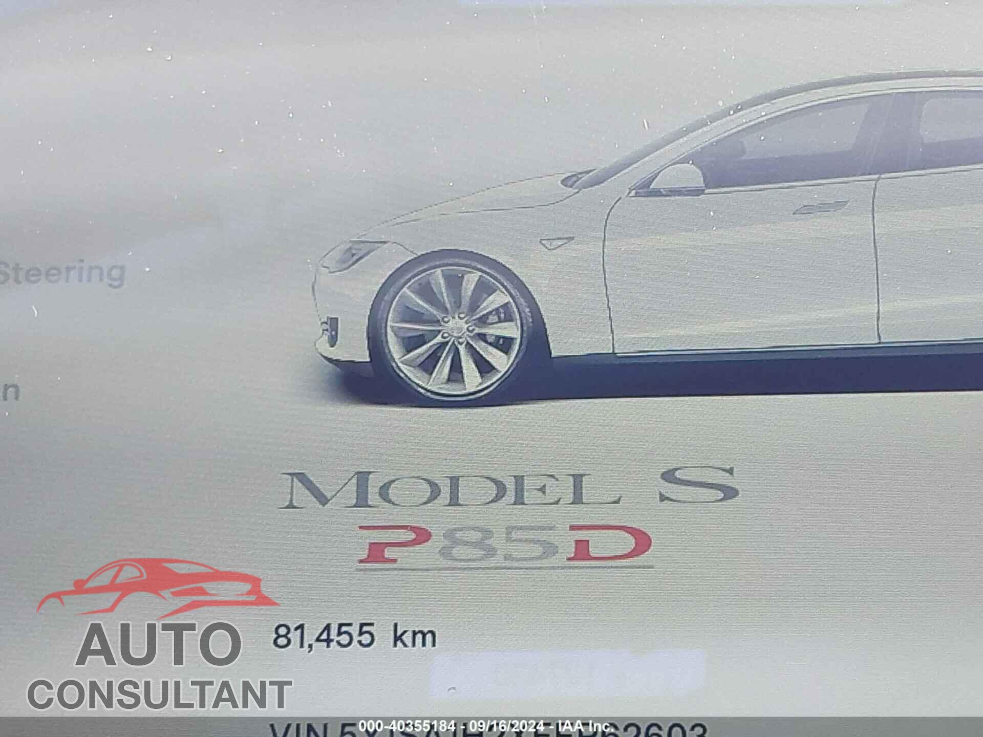 TESLA MODEL S 2014 - 5YJSA1H2XEFP62603