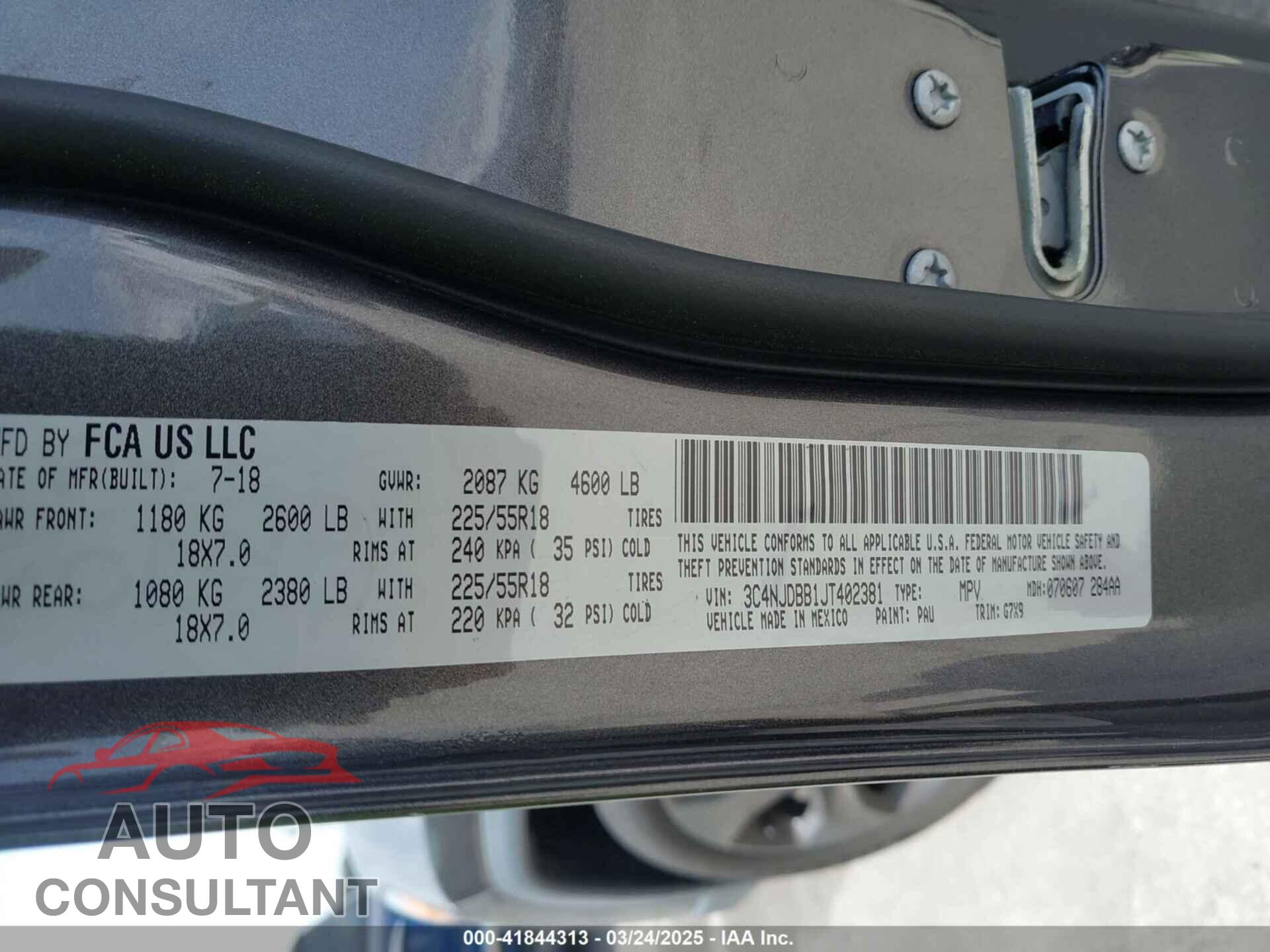 JEEP COMPASS 2018 - 3C4NJDBB1JT402381
