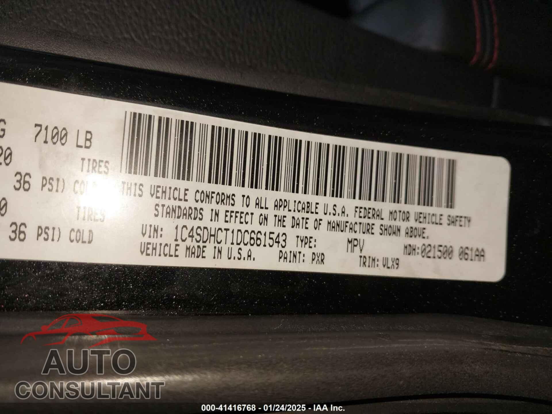 DODGE DURANGO 2013 - 1C4SDHCT1DC661543