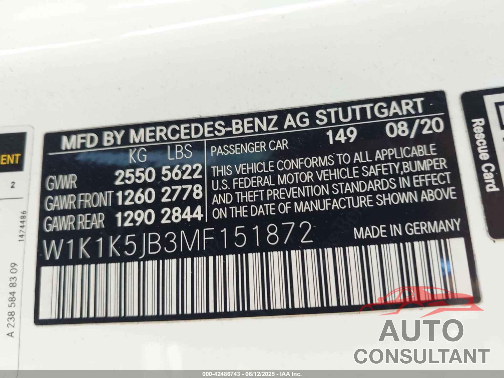 MERCEDES-BENZ E 450 2021 - W1K1K5JB3MF151872