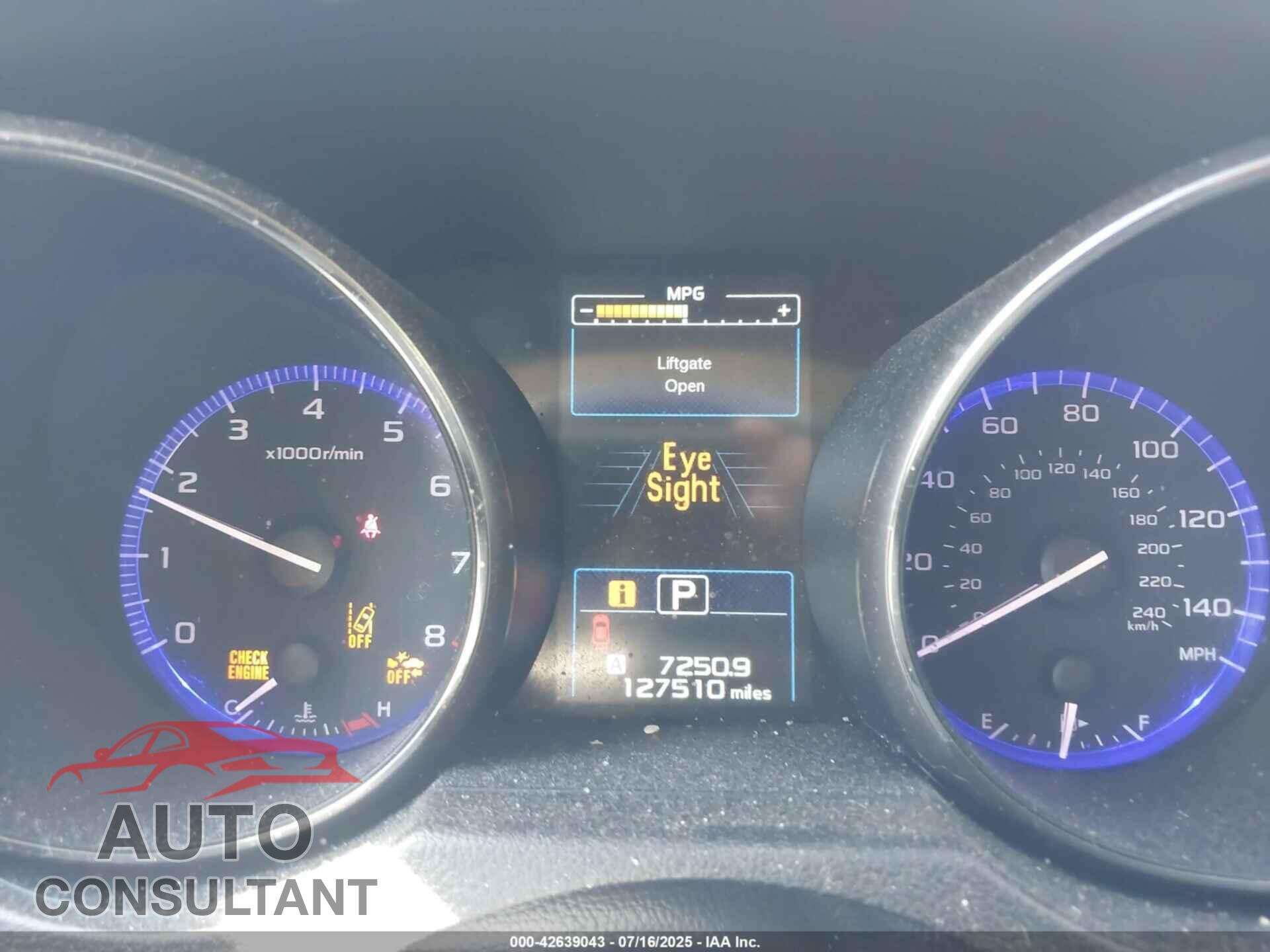 SUBARU OUTBACK 2016 - 4S4BSANCXG3244836