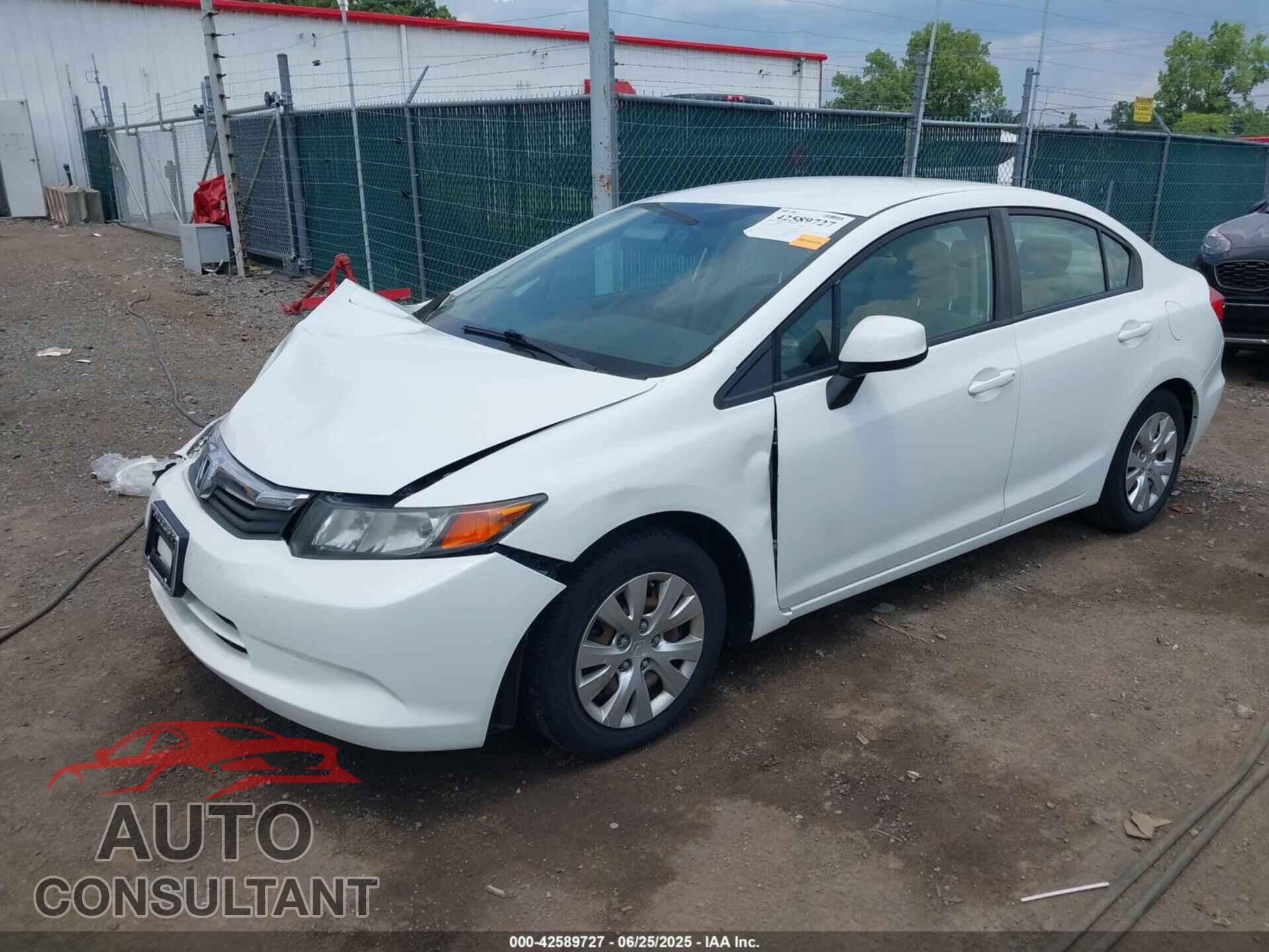 HONDA CIVIC 2012 - 19XFB2F50CE060813