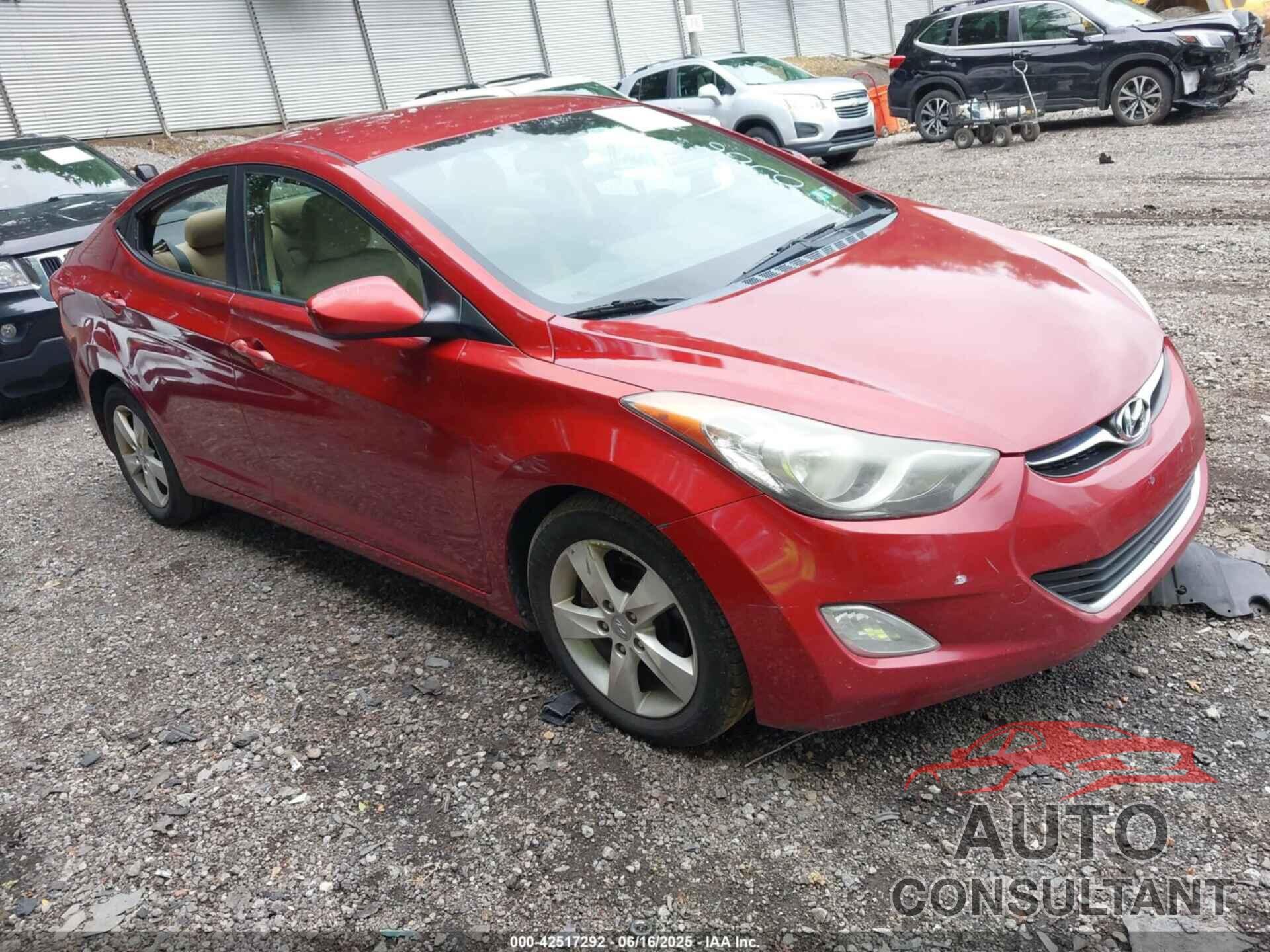 HYUNDAI ELANTRA 2012 - KMHDH4AE9CU198386