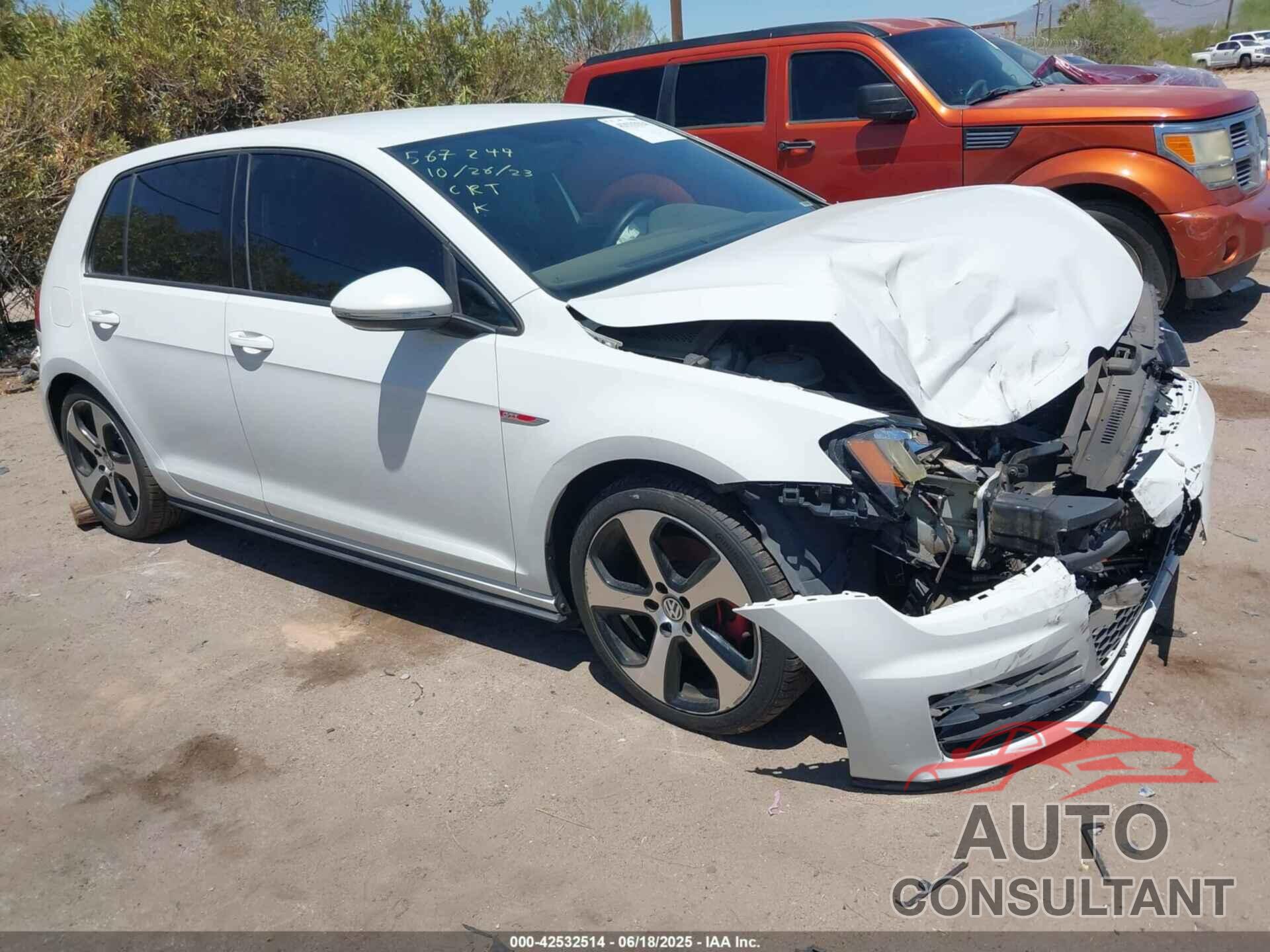 VOLKSWAGEN GOLF GTI 2015 - 3VW4T7AU6FM042792