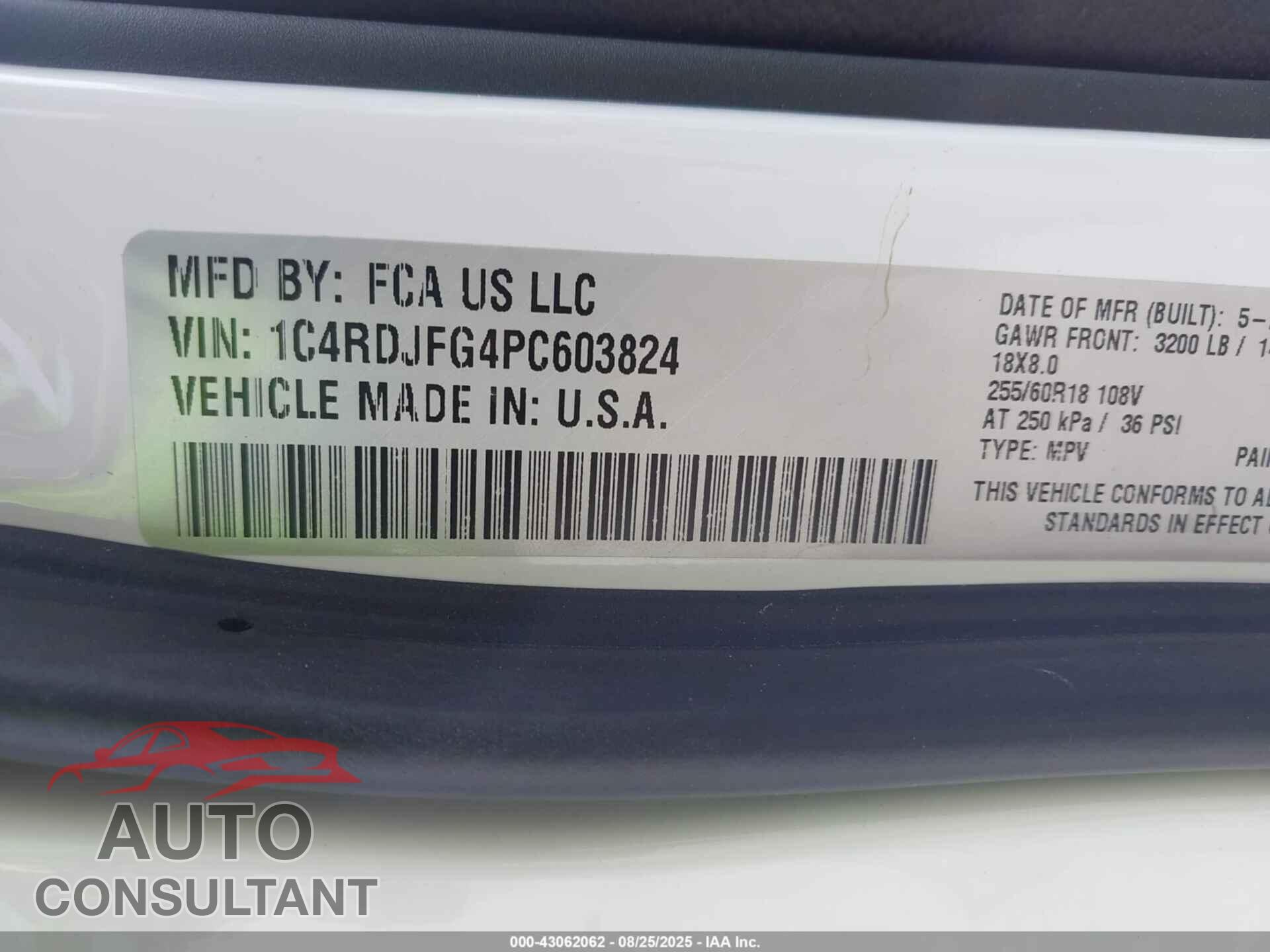 DODGE DURANGO 2023 - 1C4RDJFG4PC603824