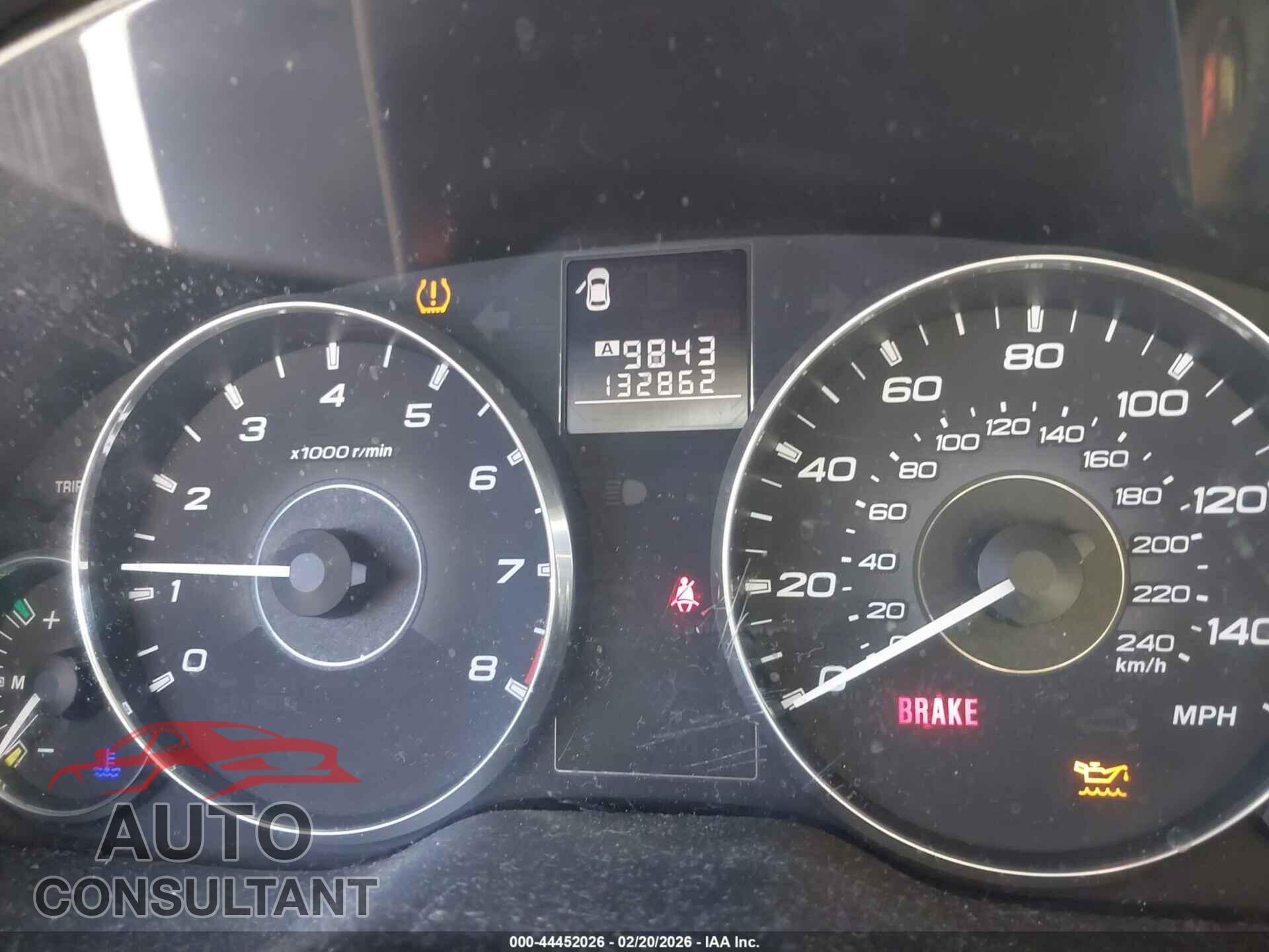 SUBARU LEGACY 2012 - 4S3BMAA66C1020421
