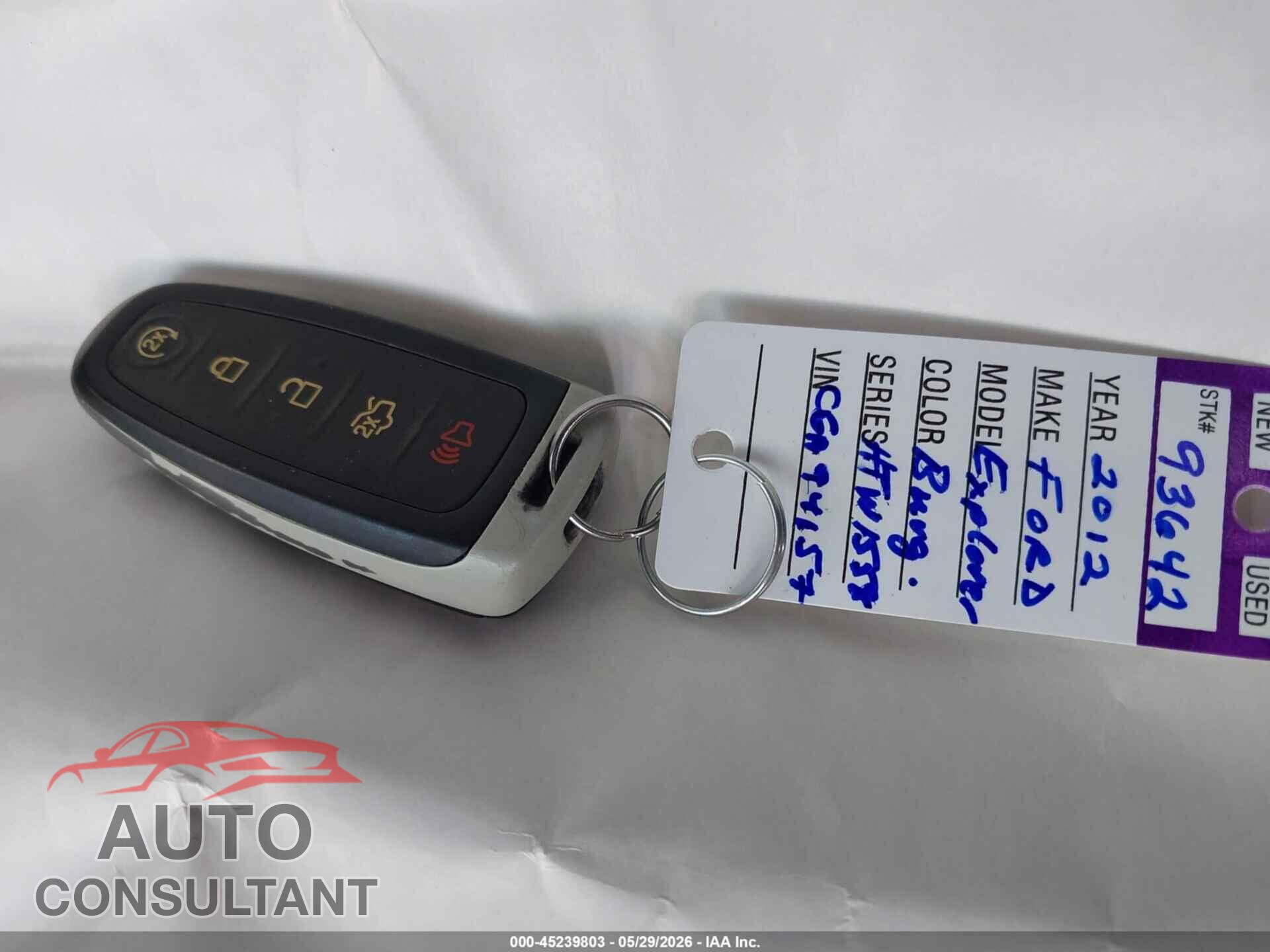 FORD EXPLORER 2012 - 1FMHK8F86CGA94157