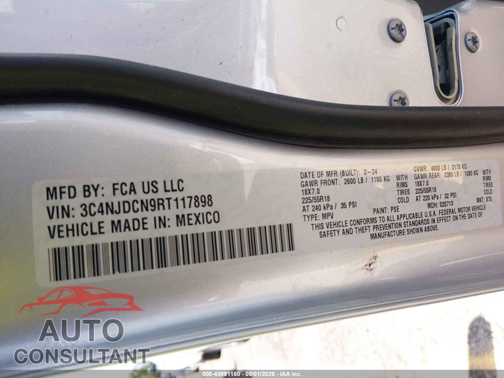 JEEP COMPASS 2024 - 3C4NJDCN9RT117898
