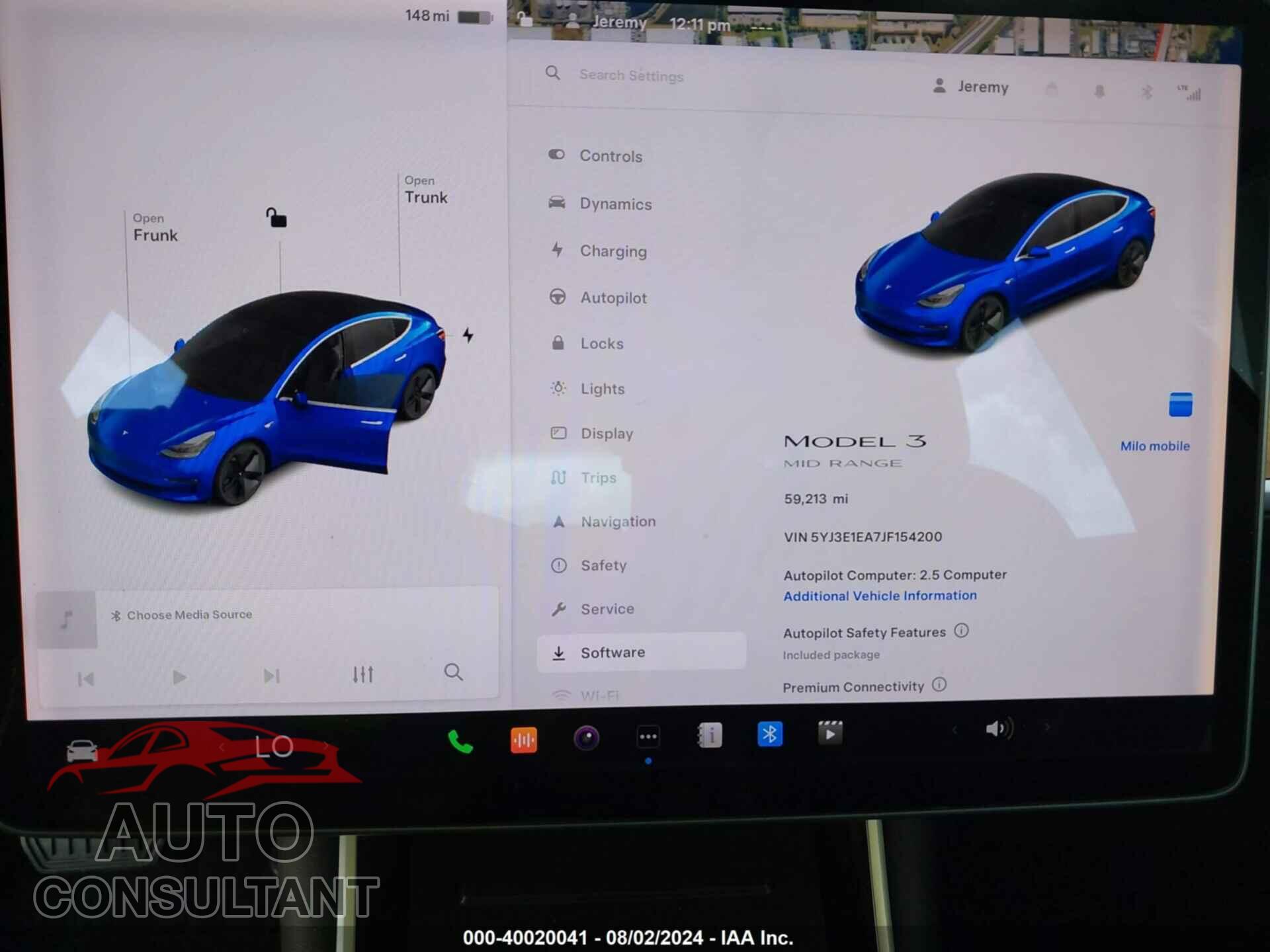TESLA MODEL 3 2018 - 5YJ3E1EA7JF154200