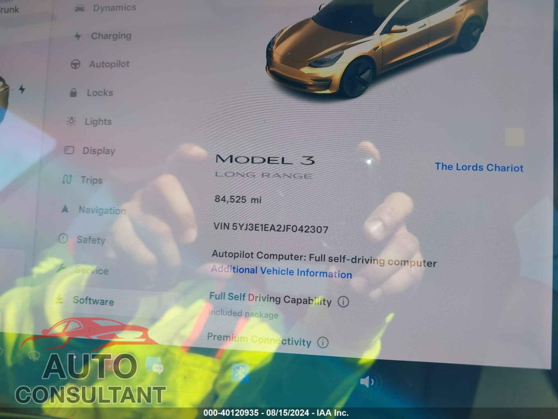 TESLA MODEL 3 2018 - 5YJ3E1EA2JF042307