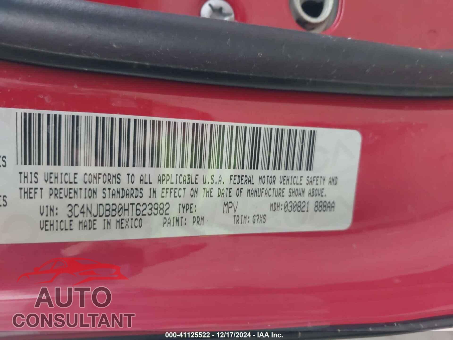 JEEP NEW COMPASS 2017 - 3C4NJDBB0HT623982