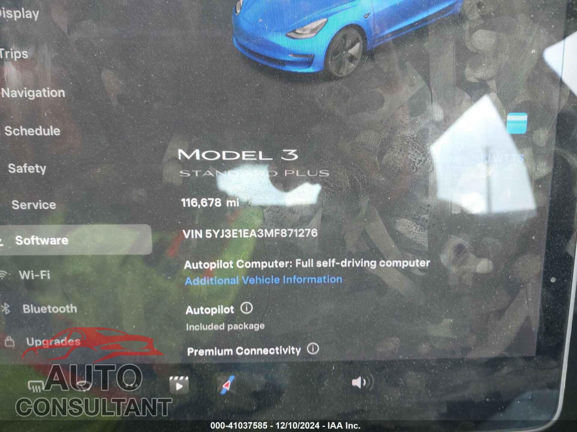 TESLA MODEL 3 2021 - 5YJ3E1EA3MF871276