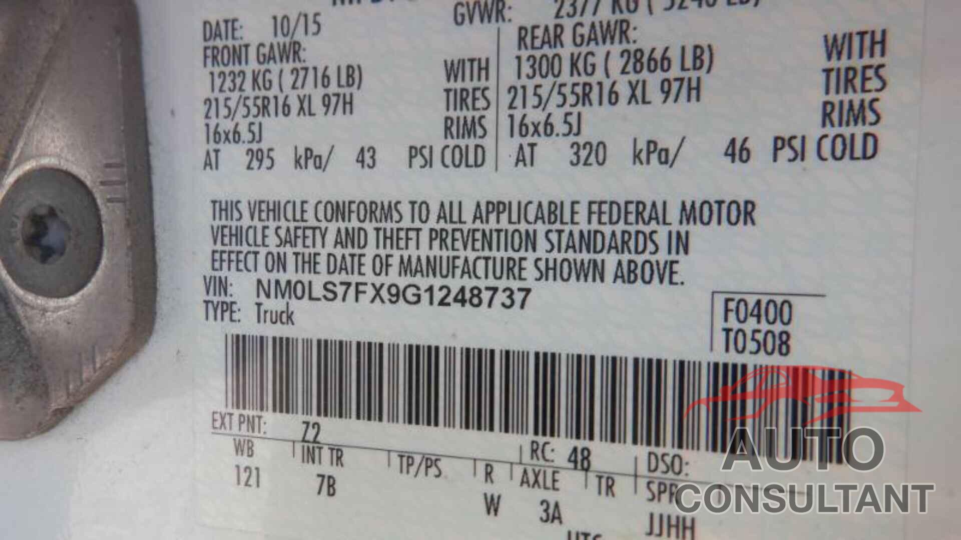 FORD TRANSIT CONNECT 2016 - NM0LS7FX9G1248737