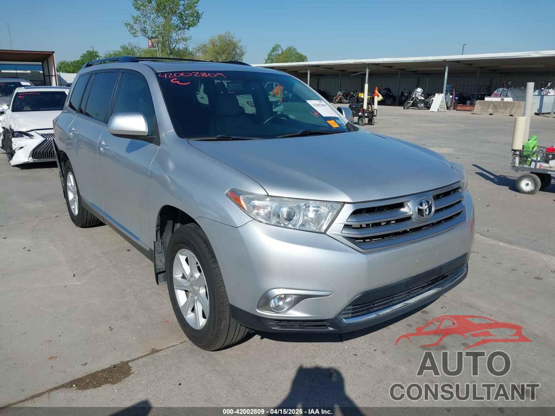 TOYOTA HIGHLANDER 2012 - 5TDZK3EH0CS065739