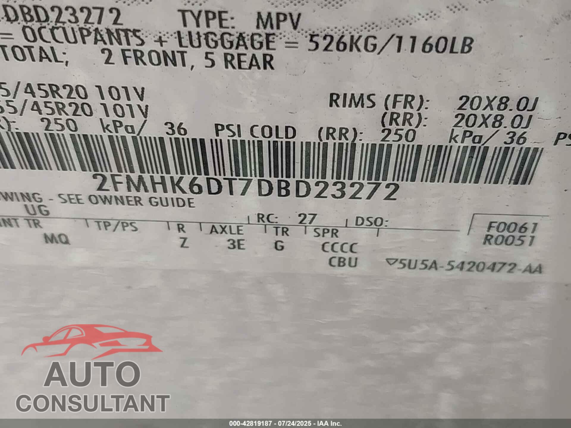 FORD FLEX 2013 - 2FMHK6DT7DBD23272