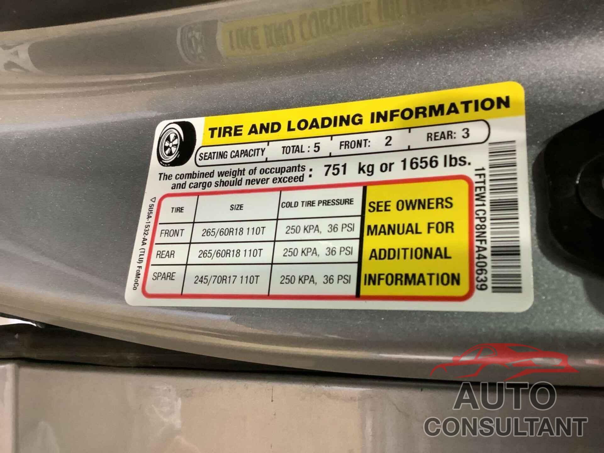 FORD F150 2022 - 1FTEW1CP8NFA40639