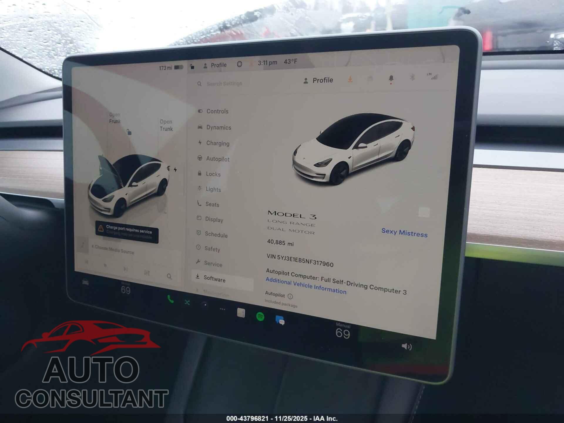 TESLA MODEL 3 2022 - 5YJ3E1EB5NF317960