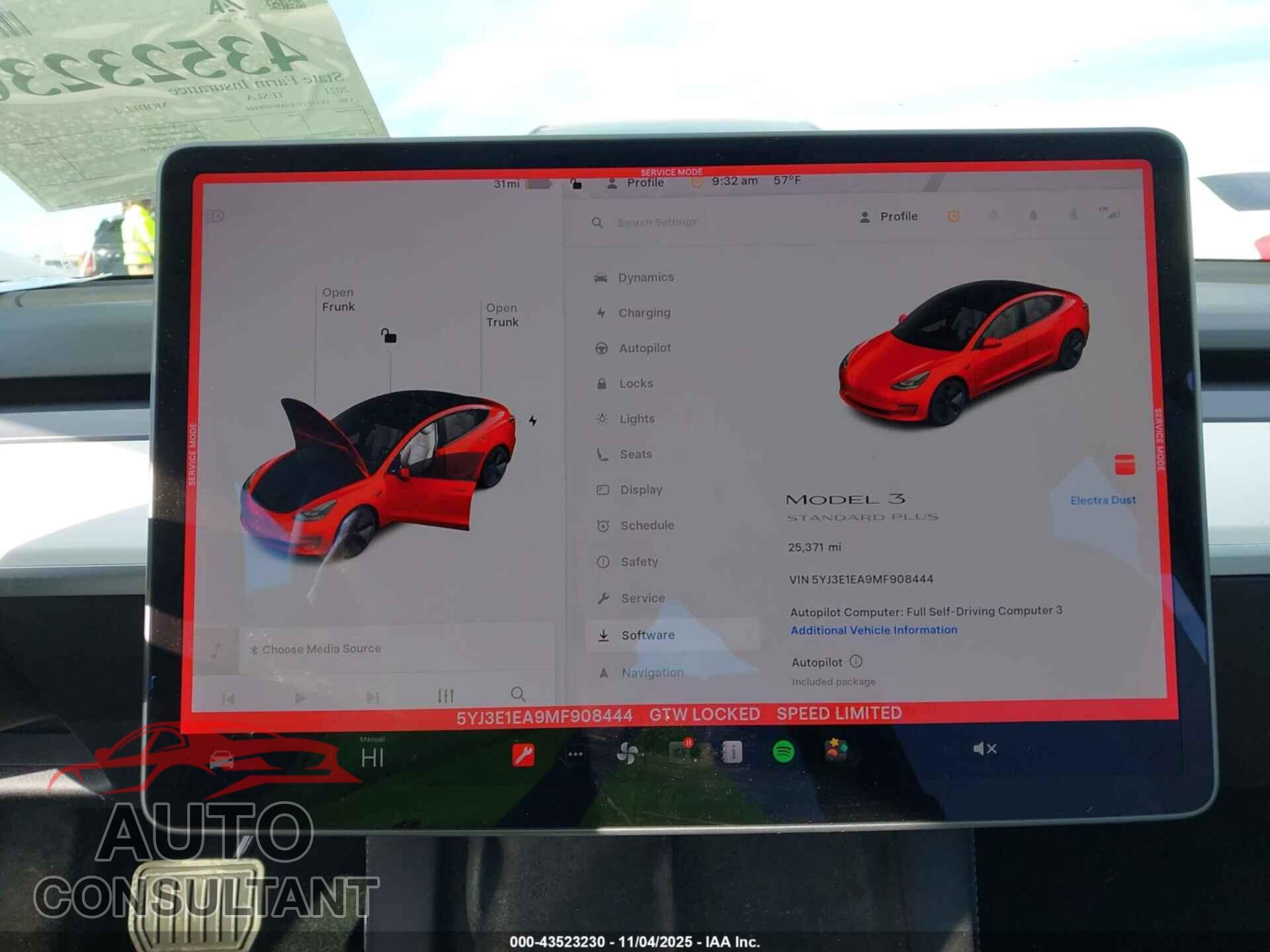 TESLA MODEL 3 2021 - 5YJ3E1EA9MF908444