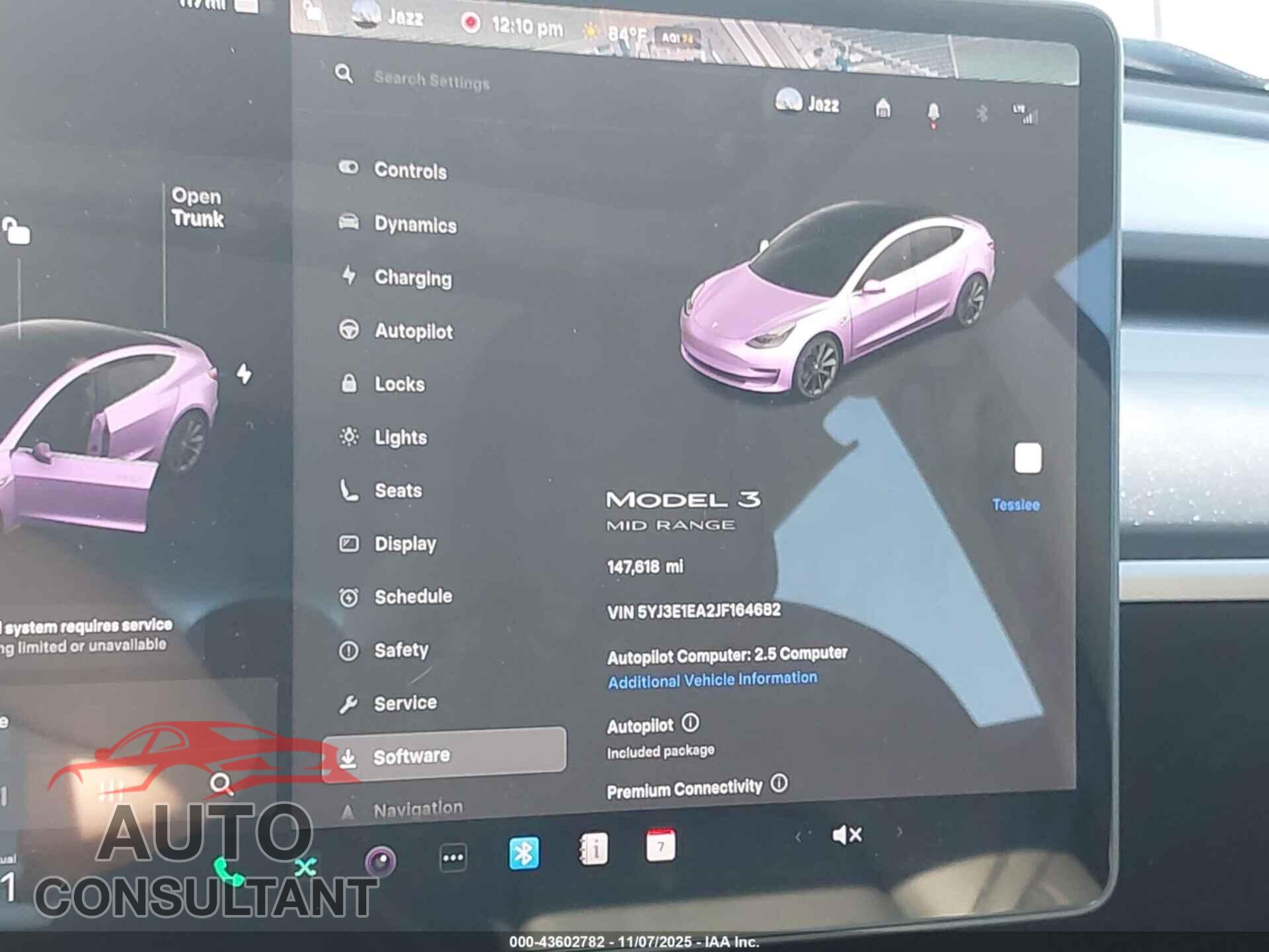 TESLA MODEL 3 2018 - 5YJ3E1EA2JF164682