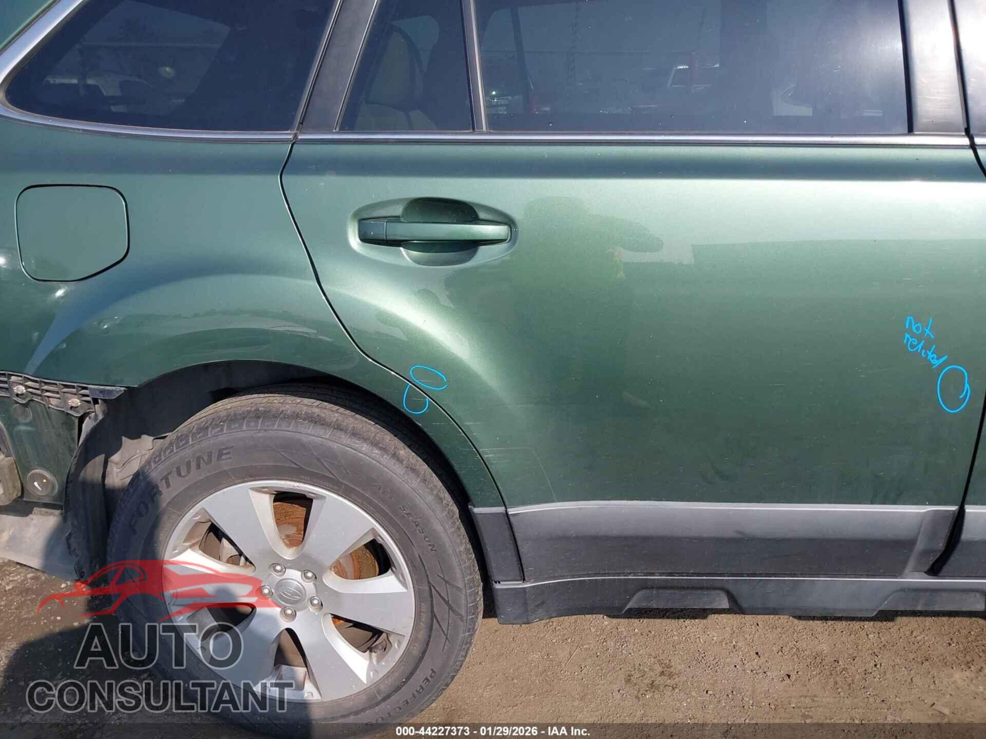SUBARU OUTBACK 2012 - 4S4BRBFC2C3236143