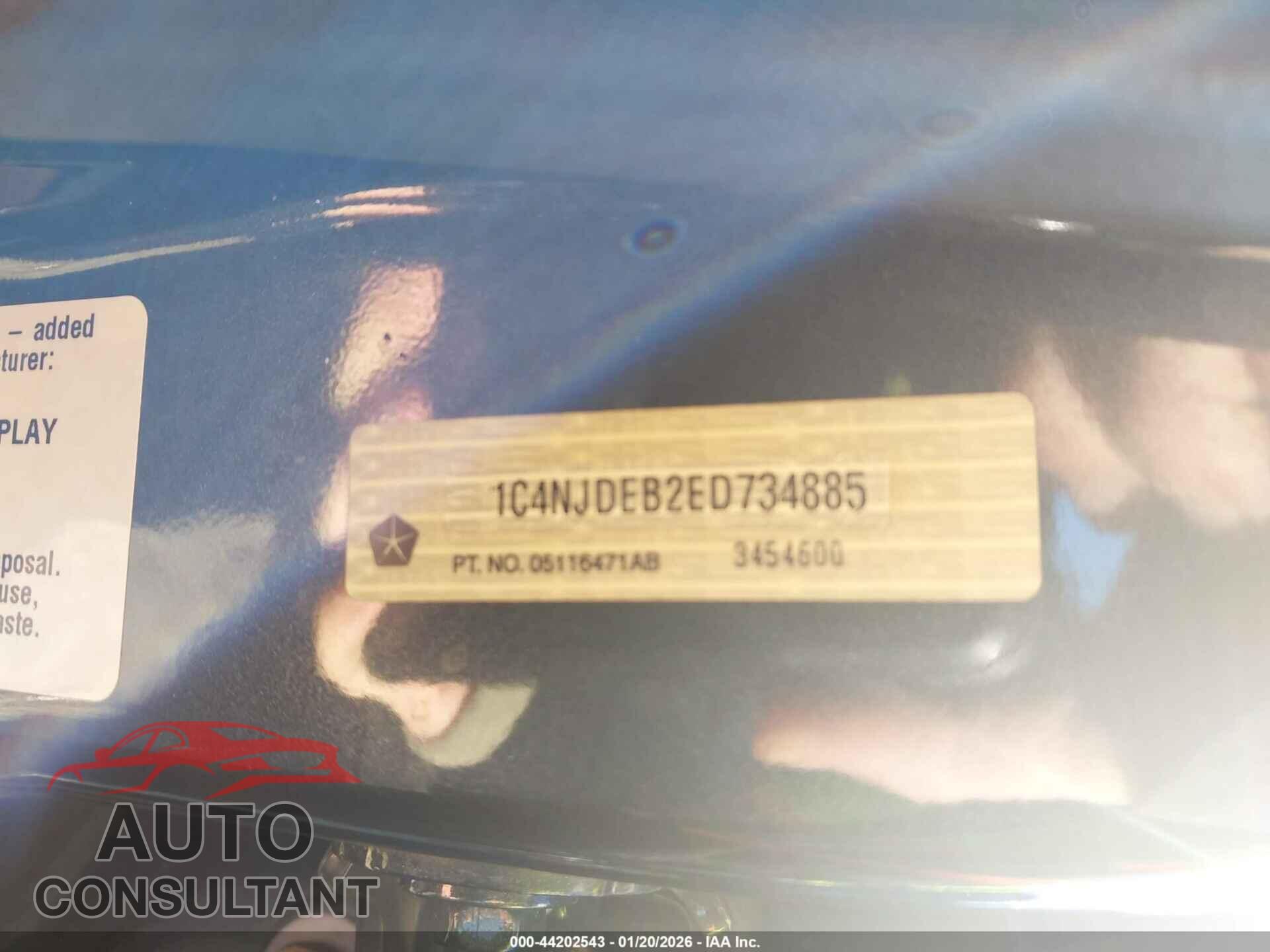 JEEP COMPASS 2014 - 1C4NJDEB2ED734885