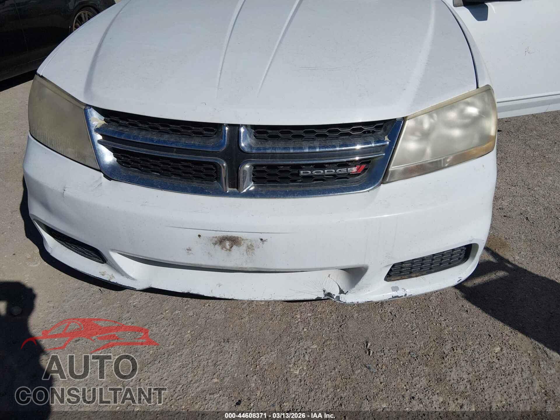 DODGE AVENGER 2012 - 1C3CDZAG4CN327675