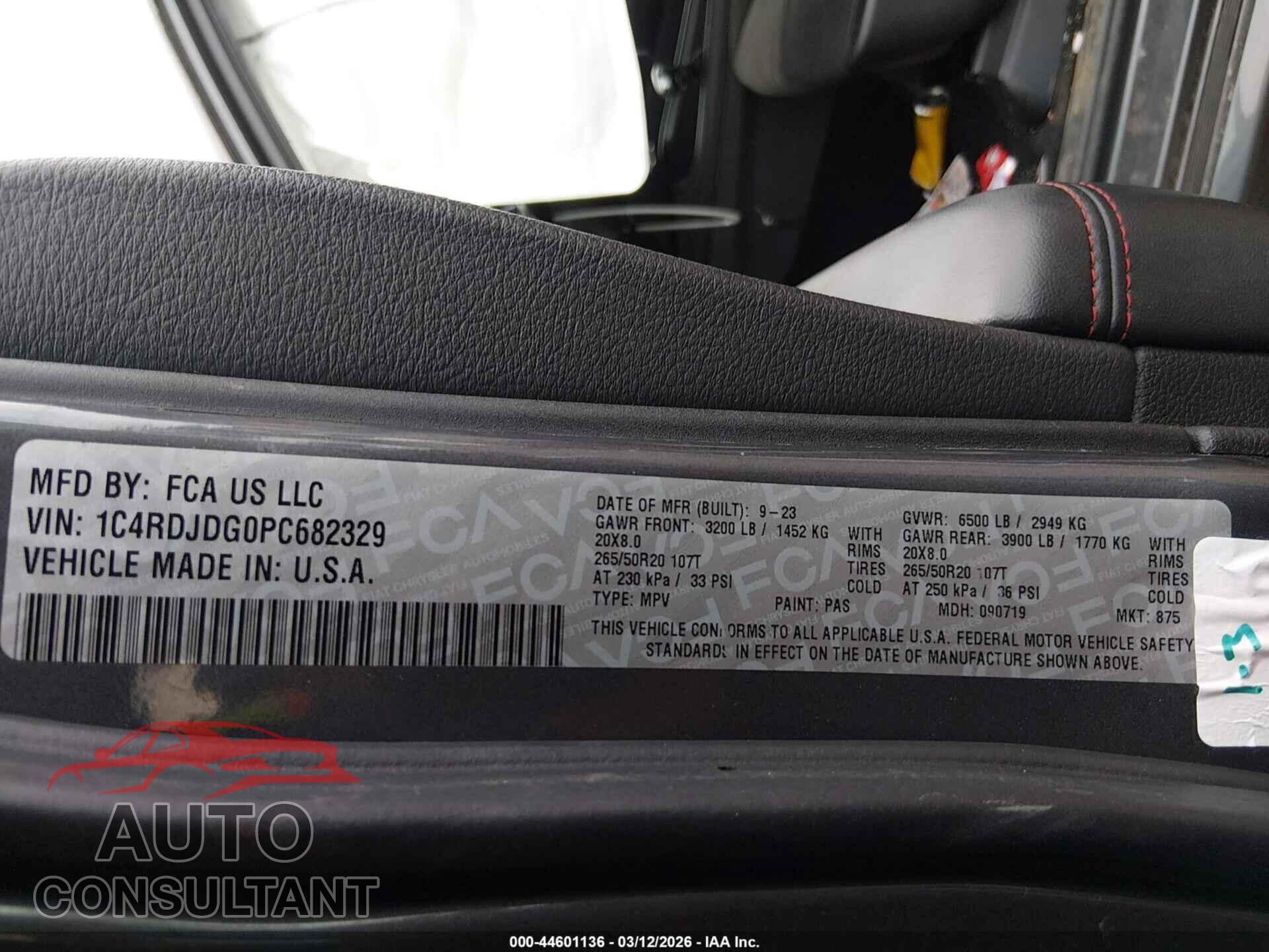 DODGE DURANGO 2023 - 1C4RDJDG0PC682329