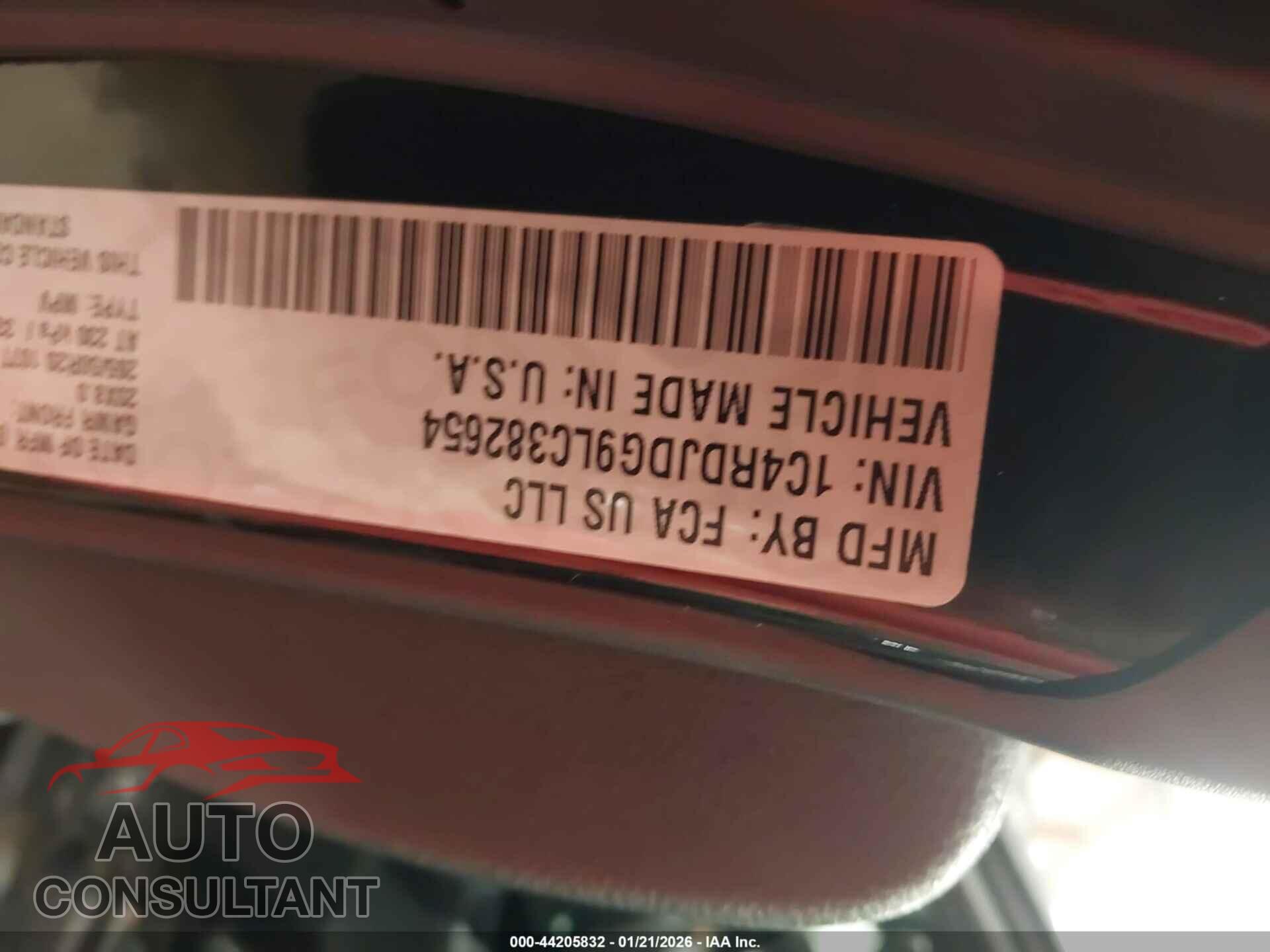 DODGE DURANGO 2020 - 1C4RDJDG9LC382654