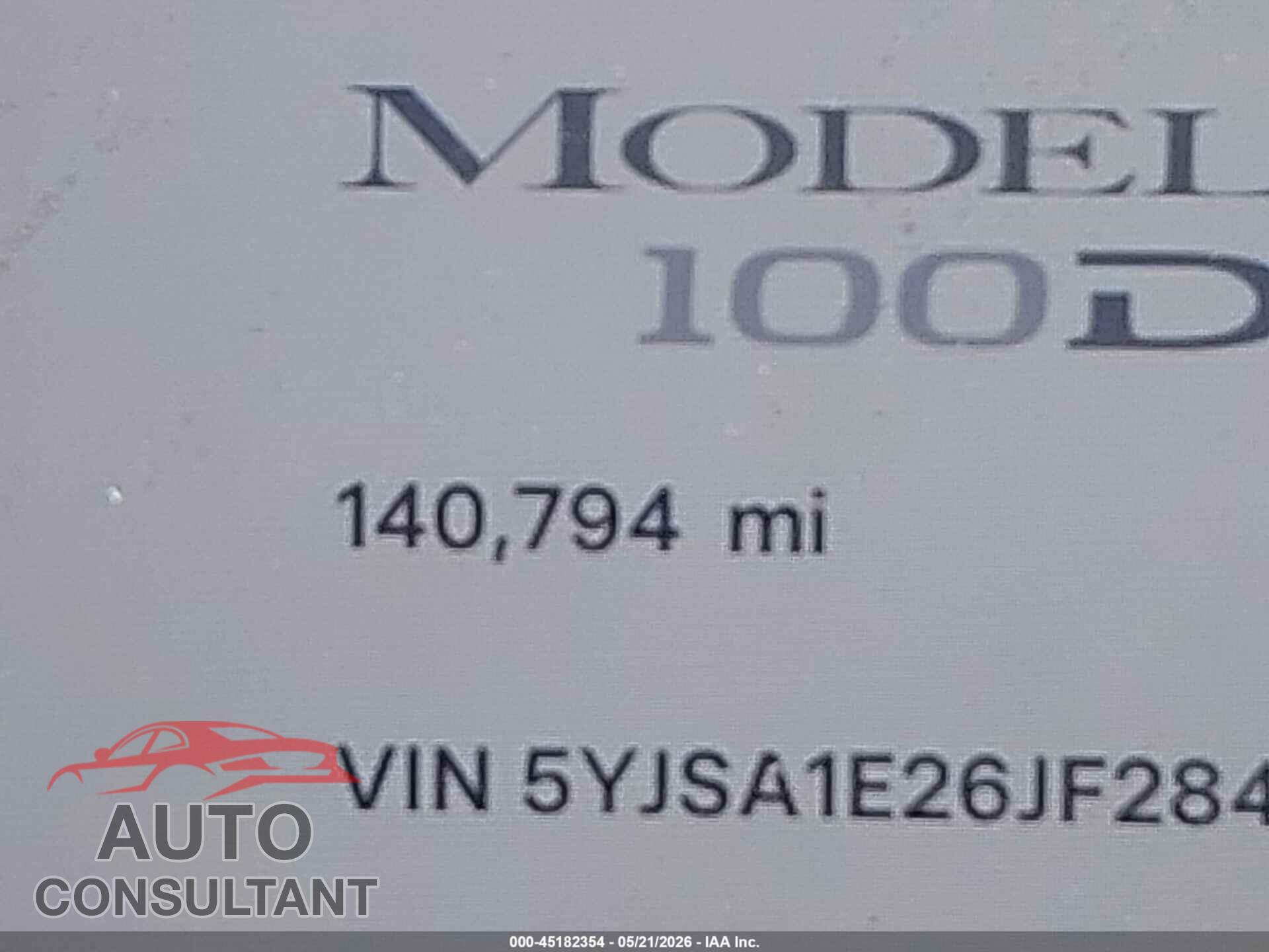 TESLA MODEL S 2018 - 5YJSA1E26JF284825