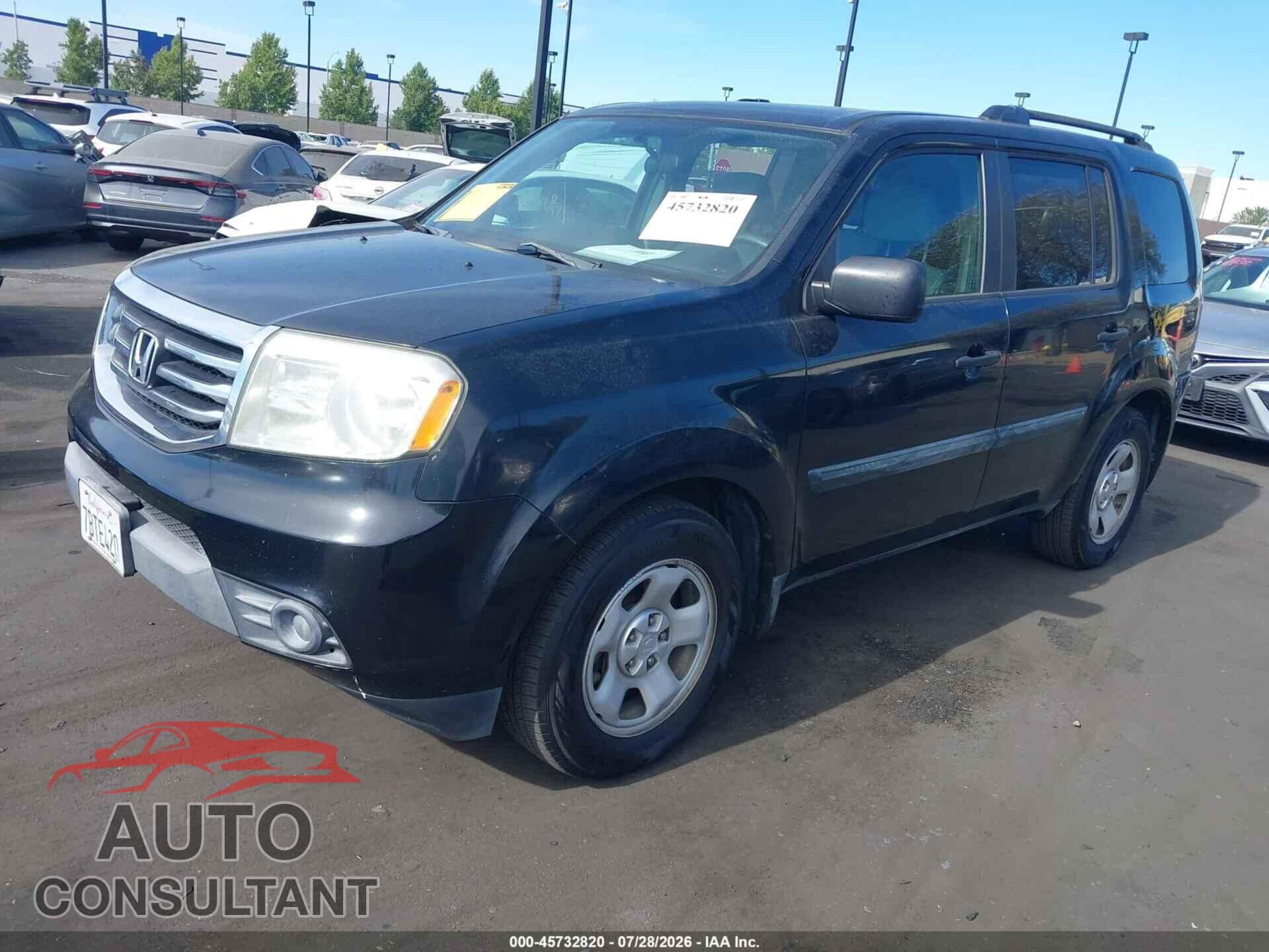 HONDA PILOT 2013 - 5FNYF3H28DB036809