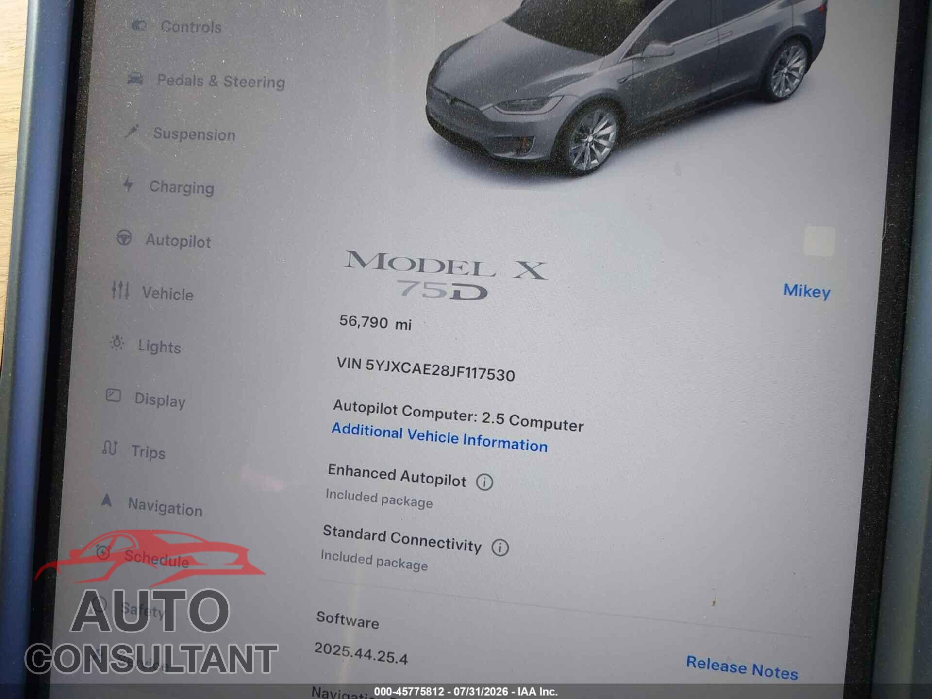 TESLA MODEL X 2018 - 5YJXCAE28JF117530