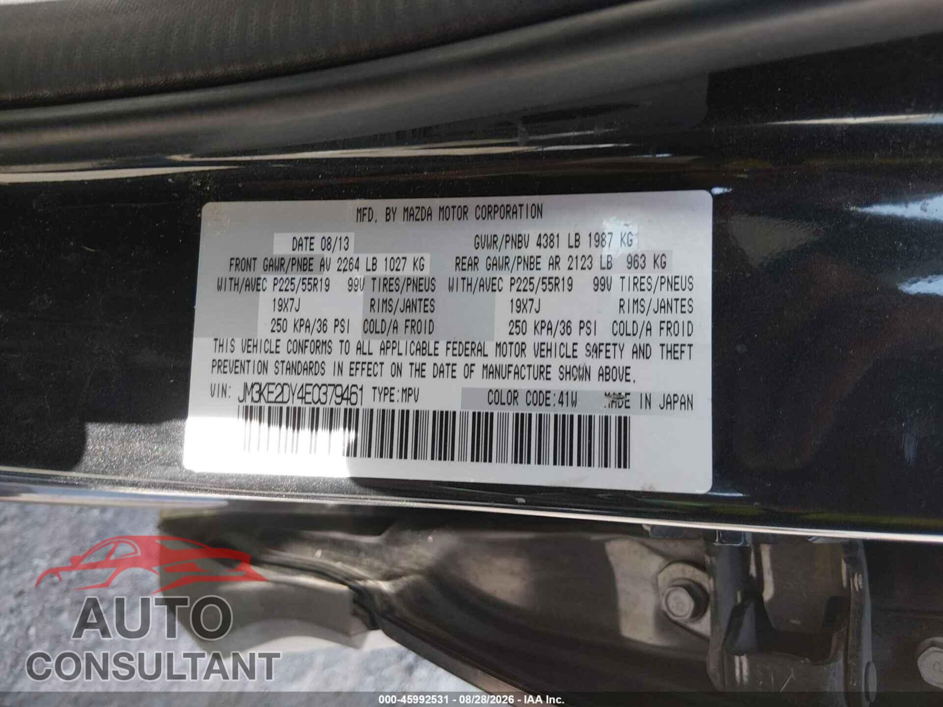 MAZDA CX-5 2014 - JM3KE2DY4E0379461