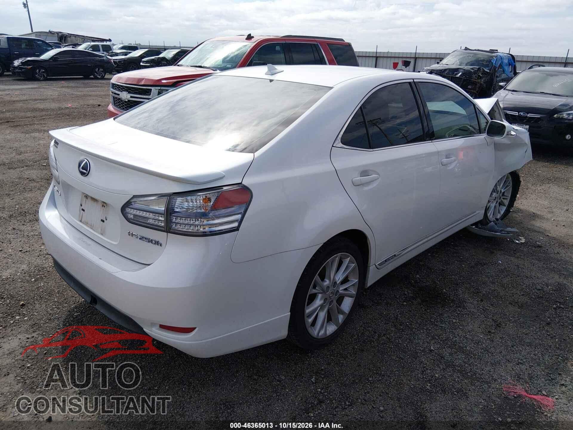 LEXUS HS 250H 2010 - JTHBB1BA9A2013641