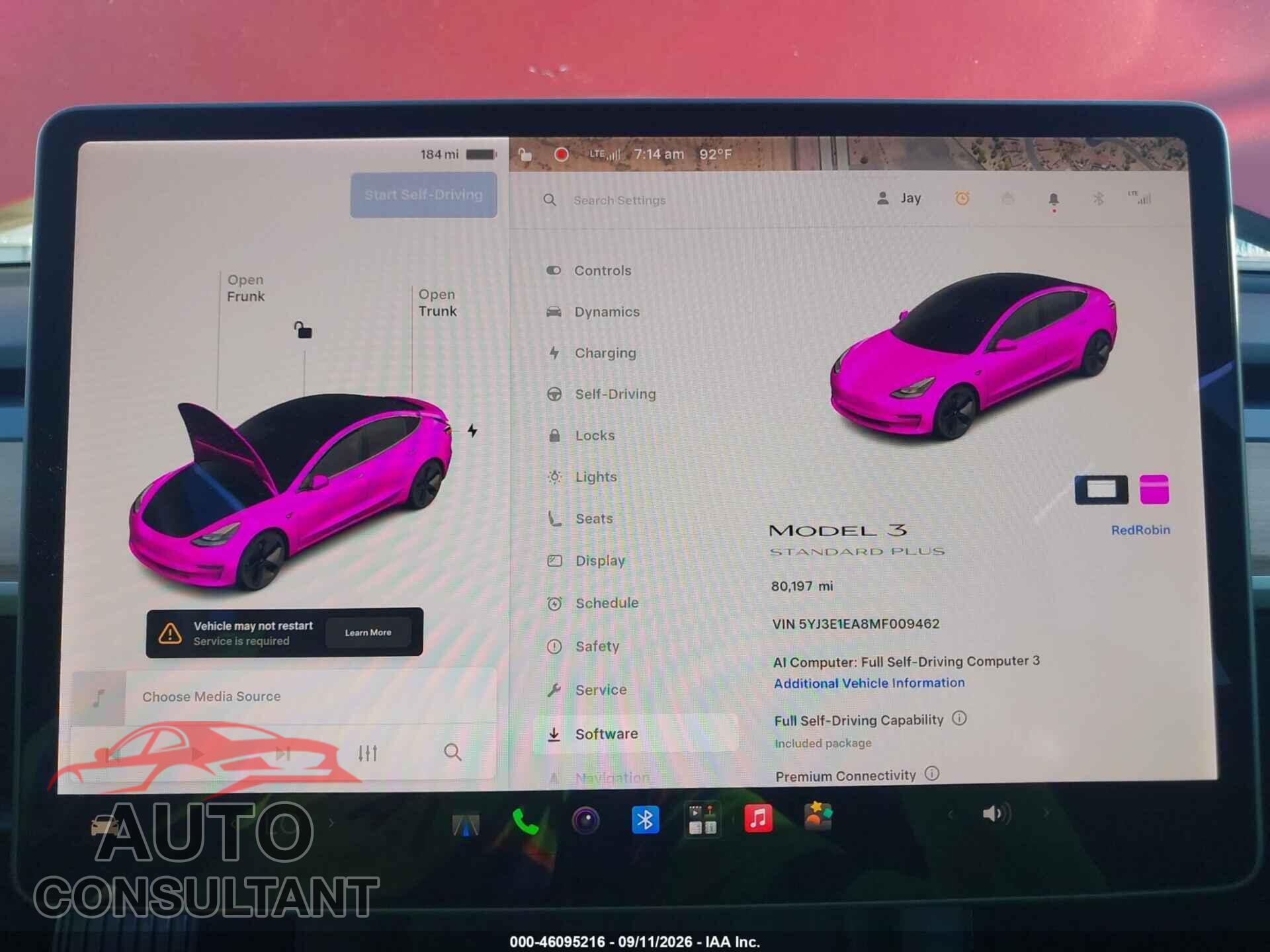TESLA MODEL 3 2021 - 5YJ3E1EA8MF009462